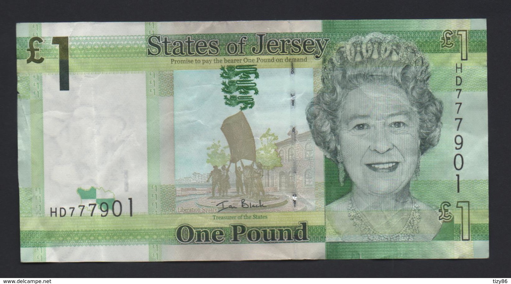 Banconota States Of Jersey, 1 Pound 2010 (circolata) - Otros & Sin Clasificación