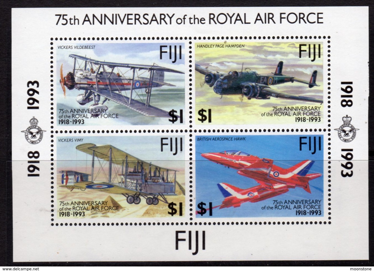 Fiji 1993 75th Anniversary Of The RAF MS, MNH, SG 877 (BP2) - Fiji (1970-...)