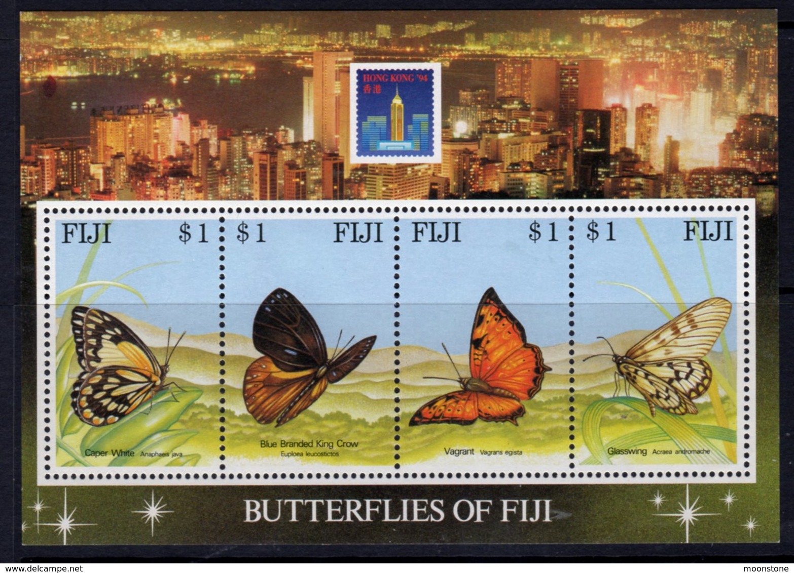 Fiji 1994 Hong Kong Exhibition Butterflies MS, MNH, SG 889 (BP2) - Fidji (1970-...)