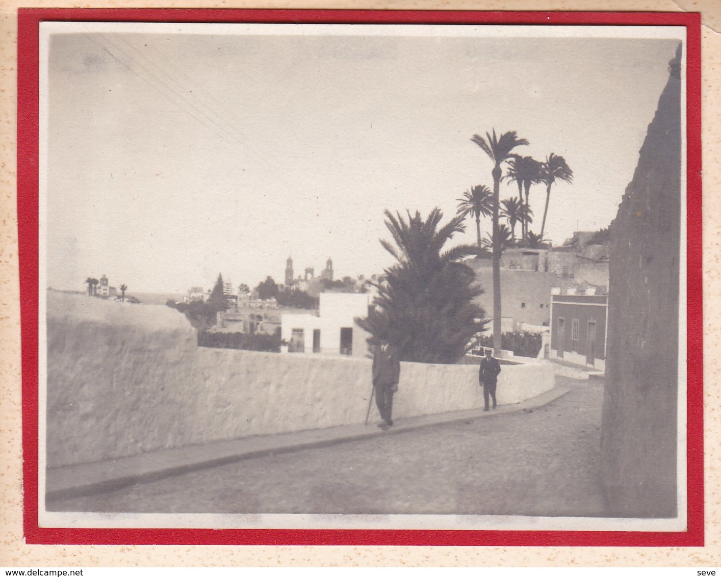 LAS PALMAS 1921 Cathédrale Et Quartier De La VEQUETA Calle De GRANADOS Photo Amateur Format Environ 7,5 Cm X 5,5 Cm - Lugares