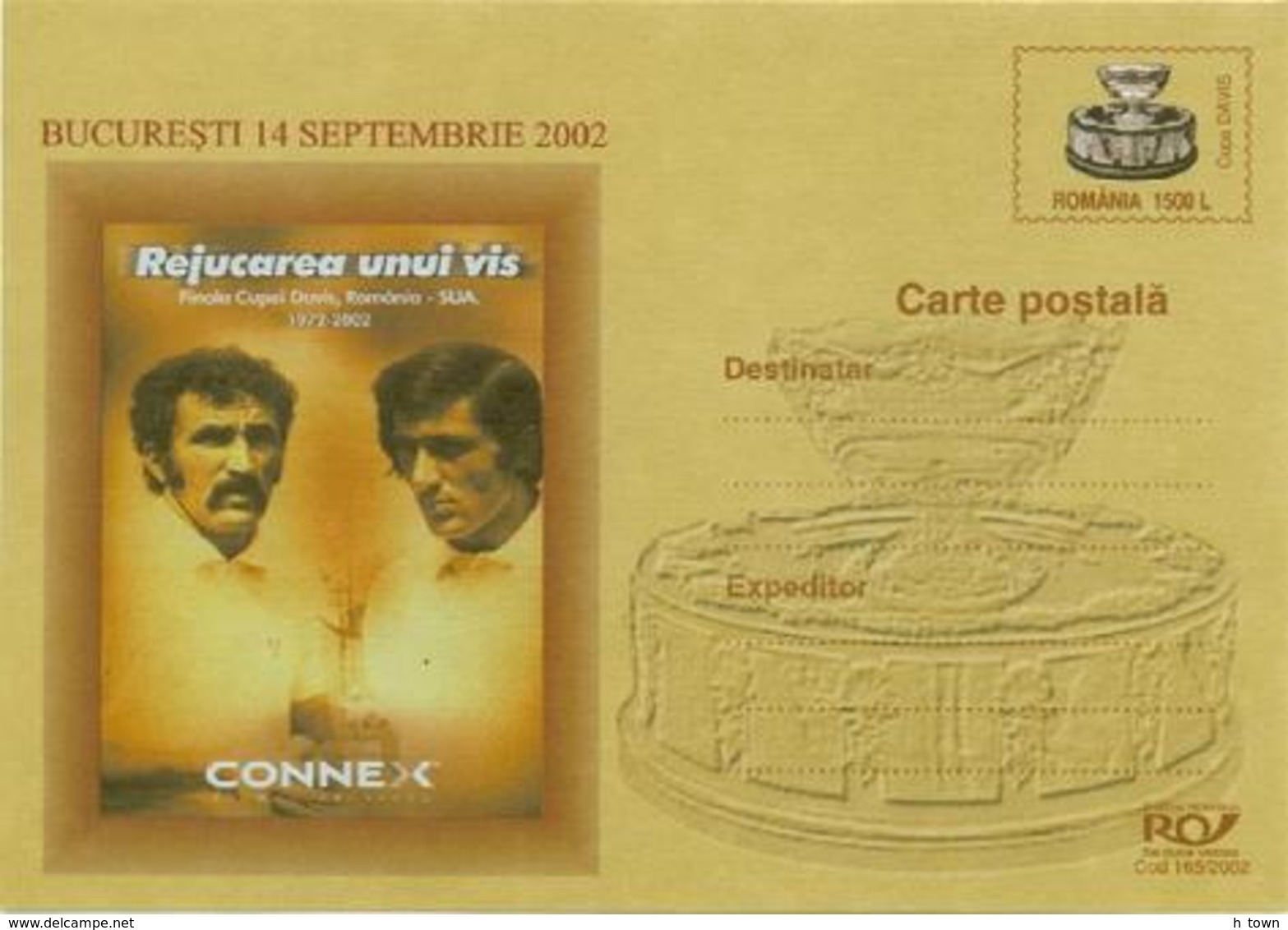 5279  Coupe Davis: Entier Postal (c.p.), Roumanie 2002 - Tennis Davis Cup Stationery. Nastase Tiriac - Tennis