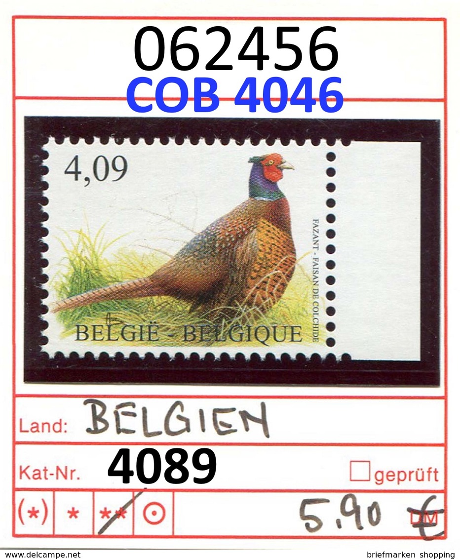 Buzin - Belgien - Belgique - Belgie - Belgium - COB 4046 / Michel 4089 -  Fasan - ** Mnh Neuf Postfris - 1985-.. Pájaros (Buzin)