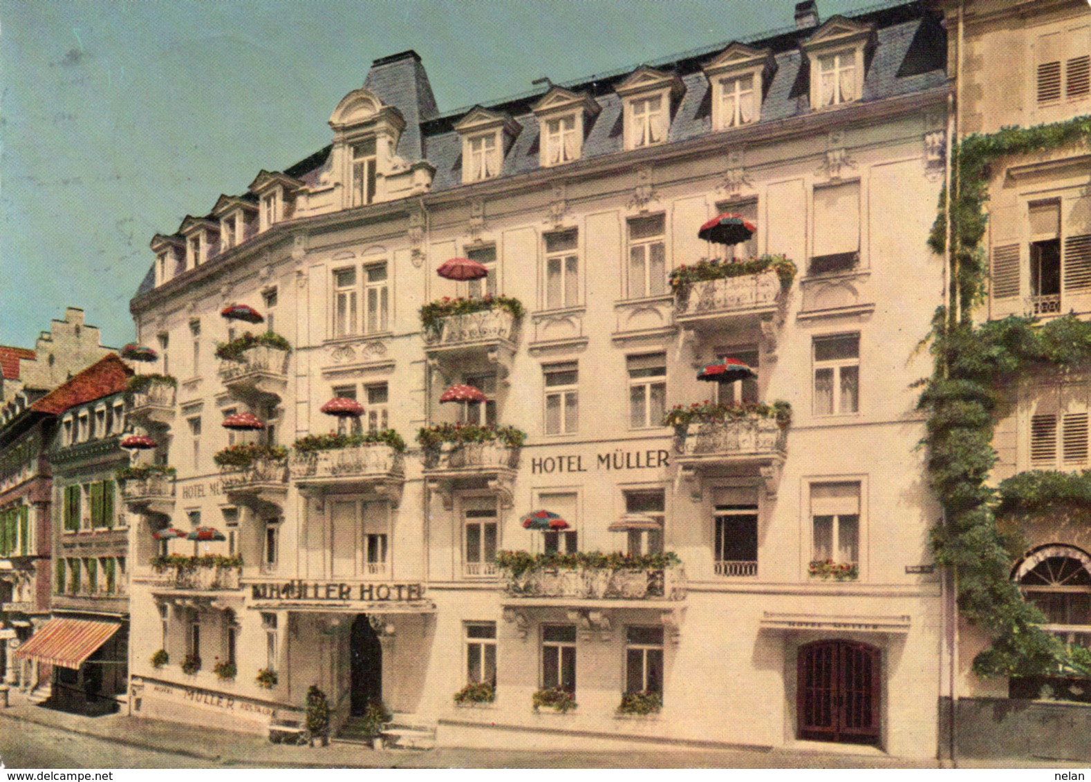 HOTEL MULLER- VIAGGIATA 1955  -F.G - Baden-Baden