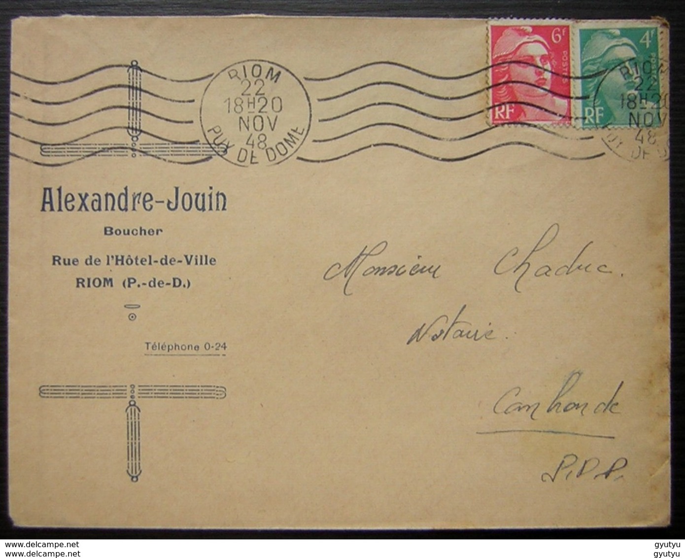 Lot De 4 Lettres Adressees Au Notaire Chaduc - 1921-1960: Période Moderne