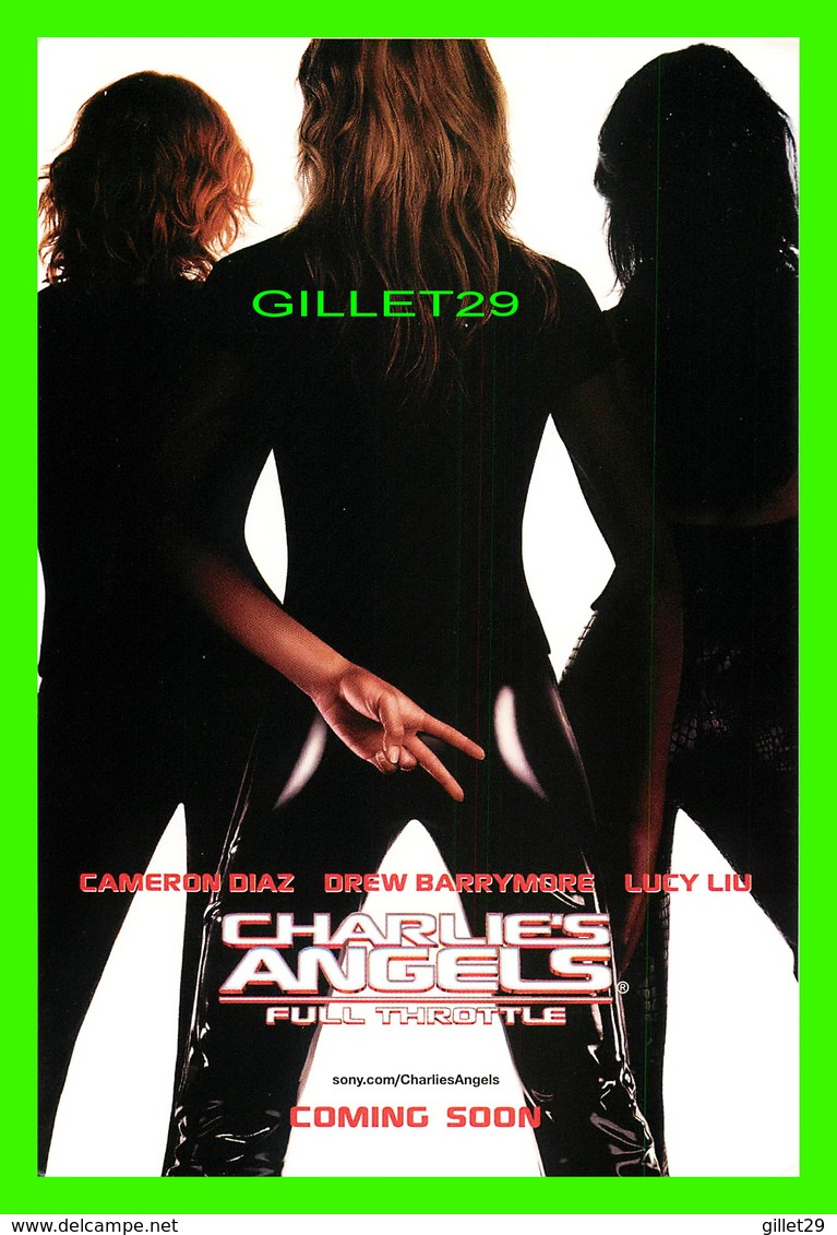 AFFICHES DE CINÉMA - " CHARLIE'S ANGELS  " FULL THROTTLE IN 2003 - CAMERON DIAZ, DREW BARRYMORE, LUCY LIU - - Affiches Sur Carte