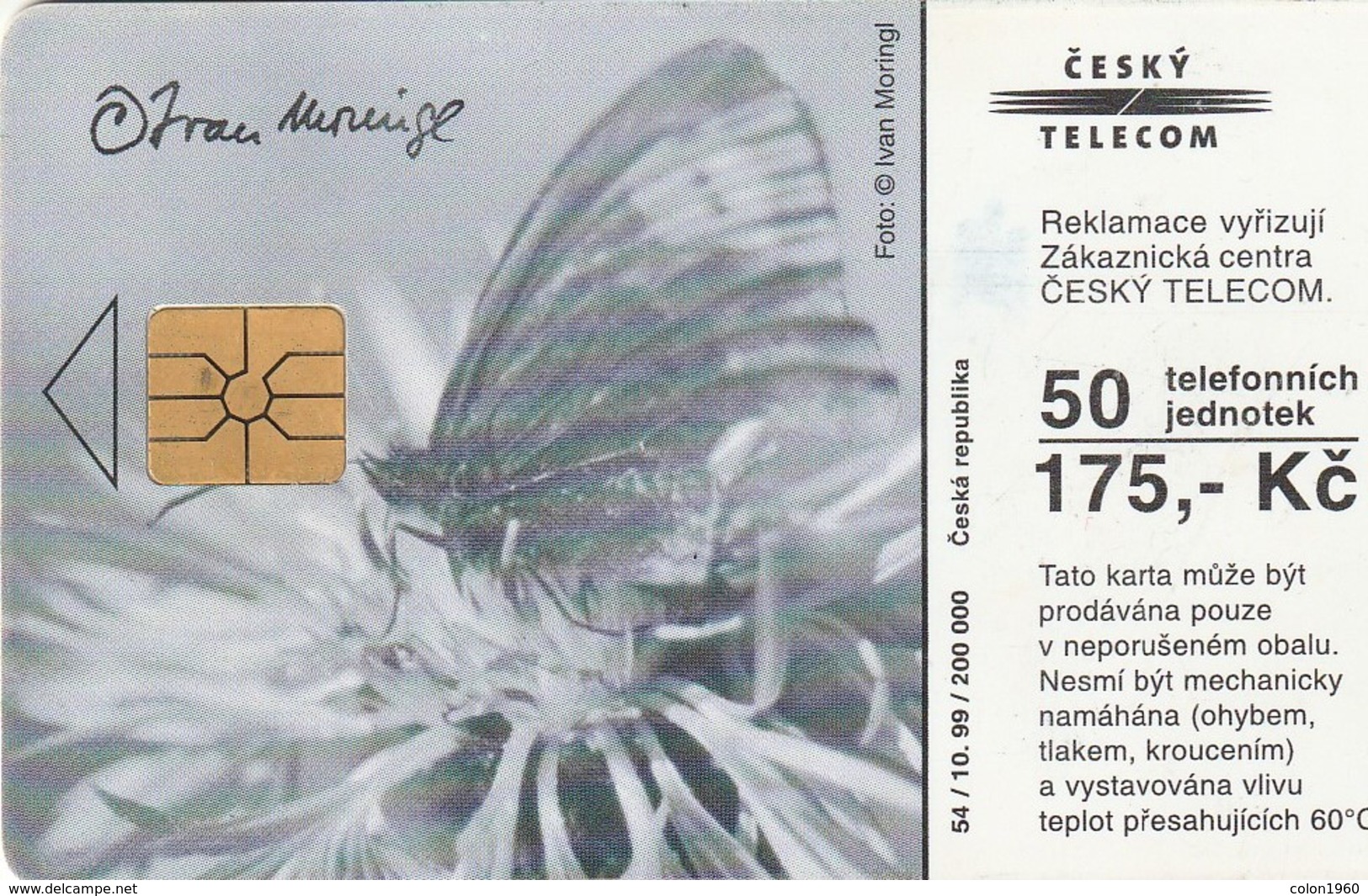 REPUBLICA CHECA. FAUNA. MARIPOSA - ARBOL. Moringl - Tree. C293, 54/10.99. (058) - Mariposas