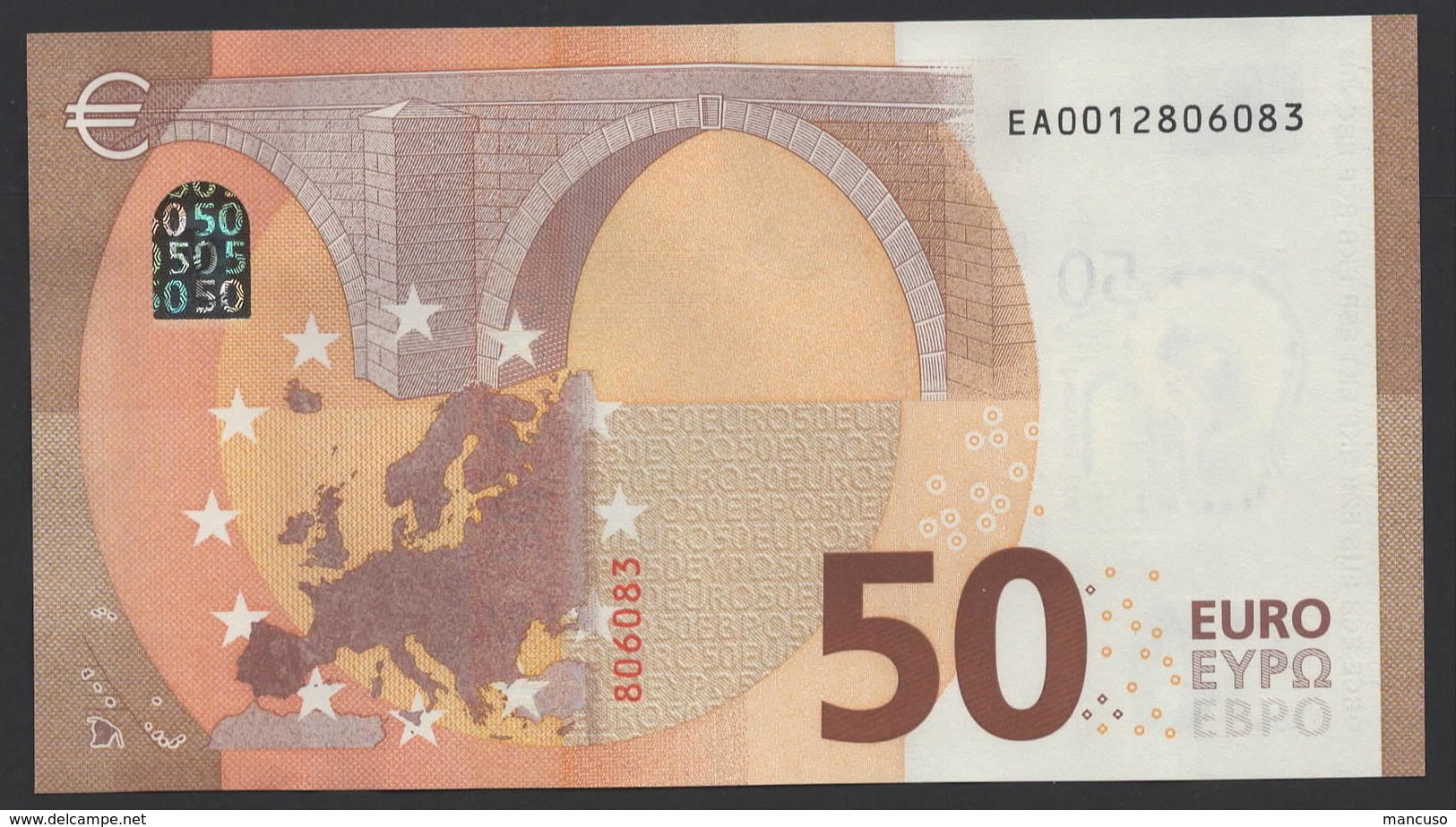 50 EURO FRANCE  EA E001 "01" - DRAGHI   UNC - 50 Euro