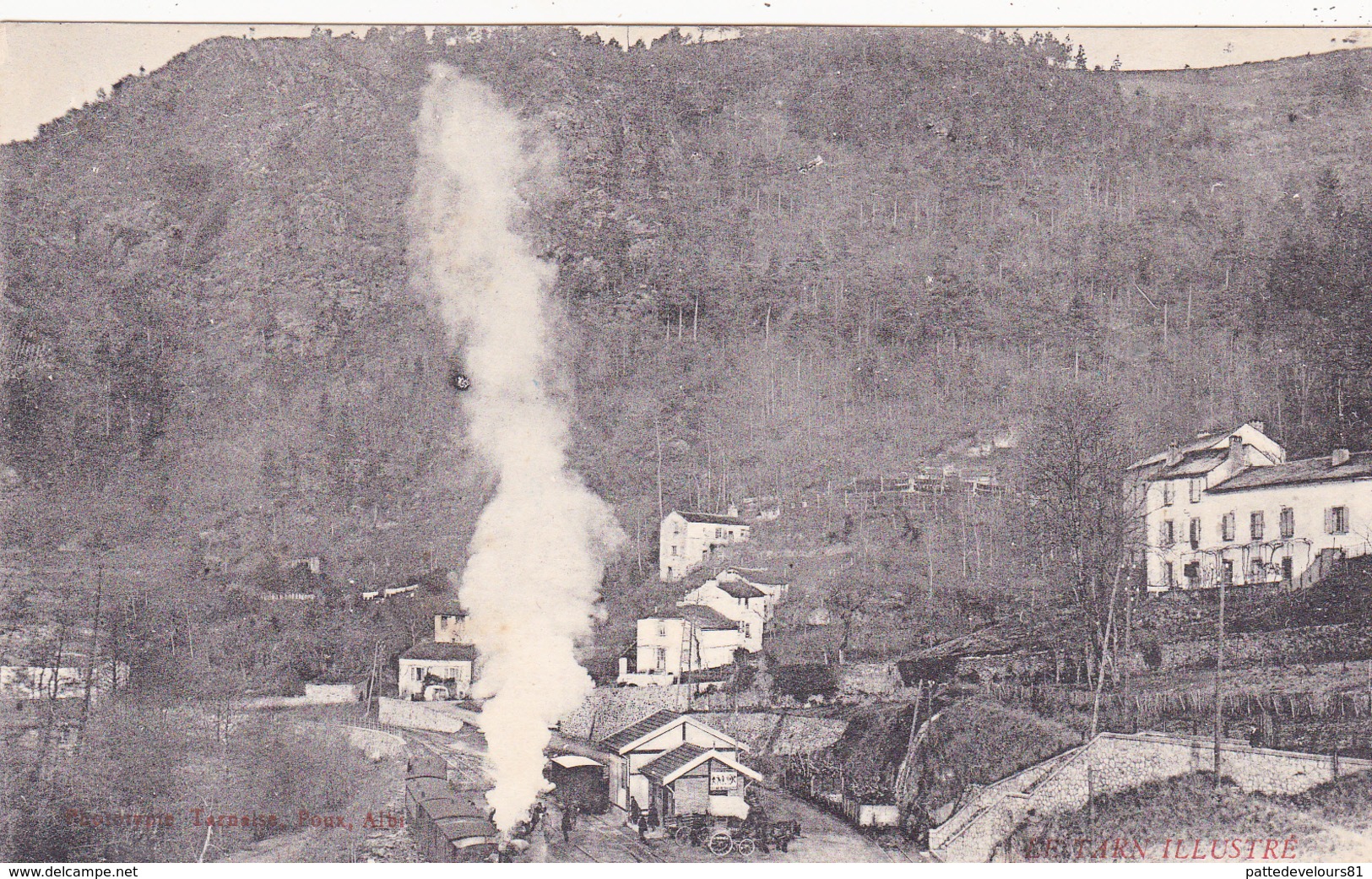 CPA (81) VABRE La Vue Du Pont Et La Gare(Légende En Occitan) Train Locomotive  (2 Scans) - Vabre