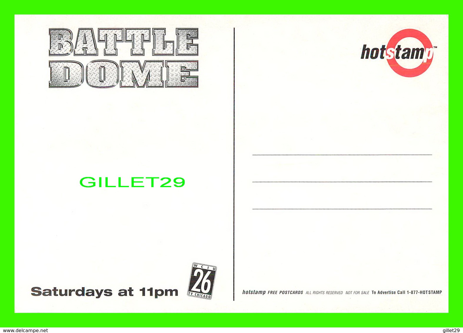 SÉRIE TV - " BATTLE DOME " - THEY'RE REAL - HOTSTAMP - WCIU 26 TV CHICAGO - - Séries TV