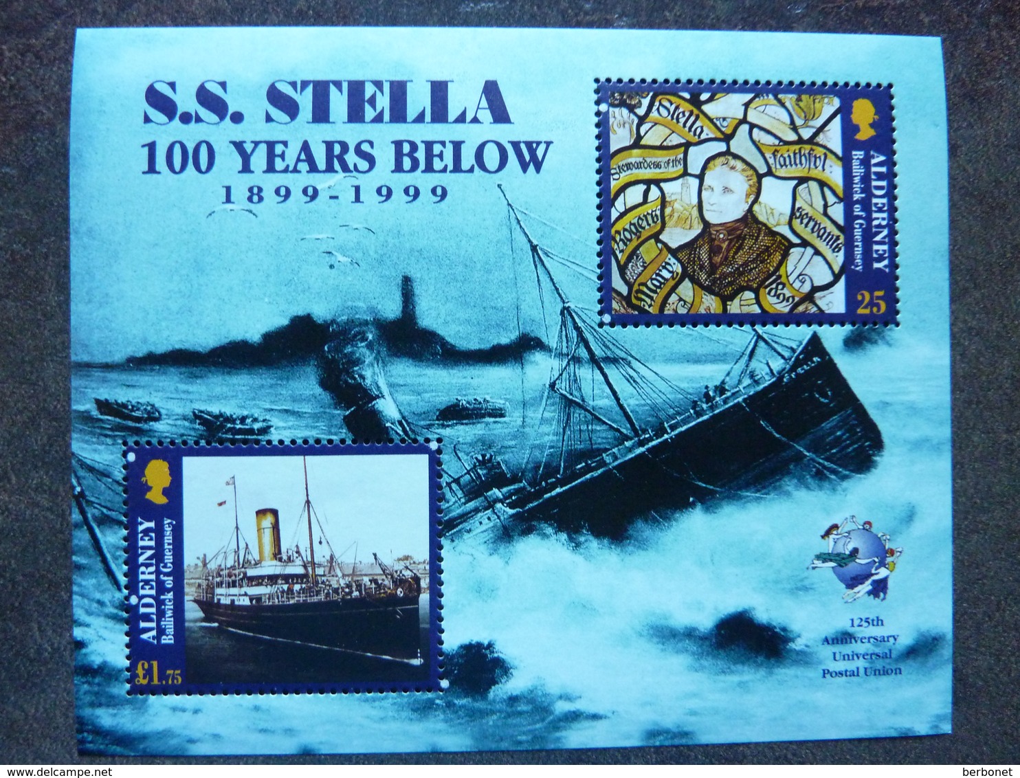 1999  S.S. STELLA 100 Years Below   ** MNH - Alderney