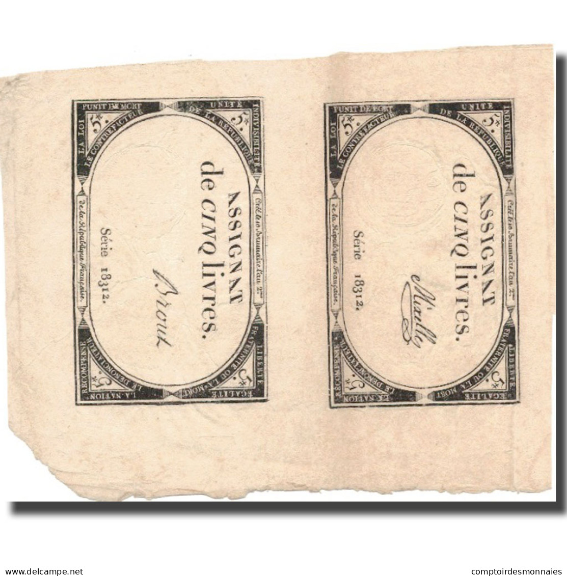 France, 5 Livres, 1793, Lacroix, 1793-10-31, TTB, KM:A76, Lafaurie:171 - Assignats