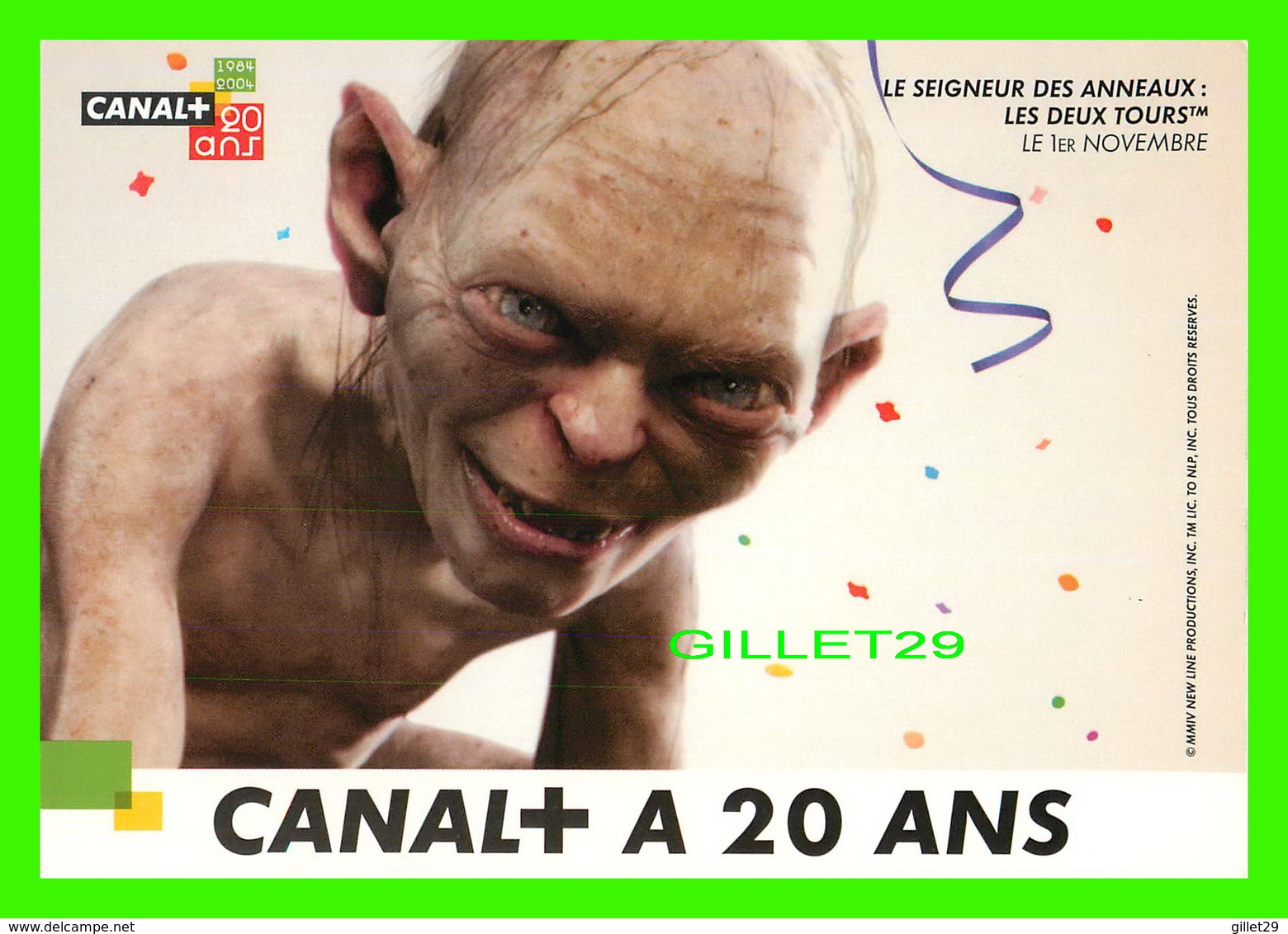 SÉRIE TV - " CANALPUS A 20 ANS " - 1984-2004 - LE SEIGNEUR DES ANNEAUX : LES DEUX TOURS - - Séries TV