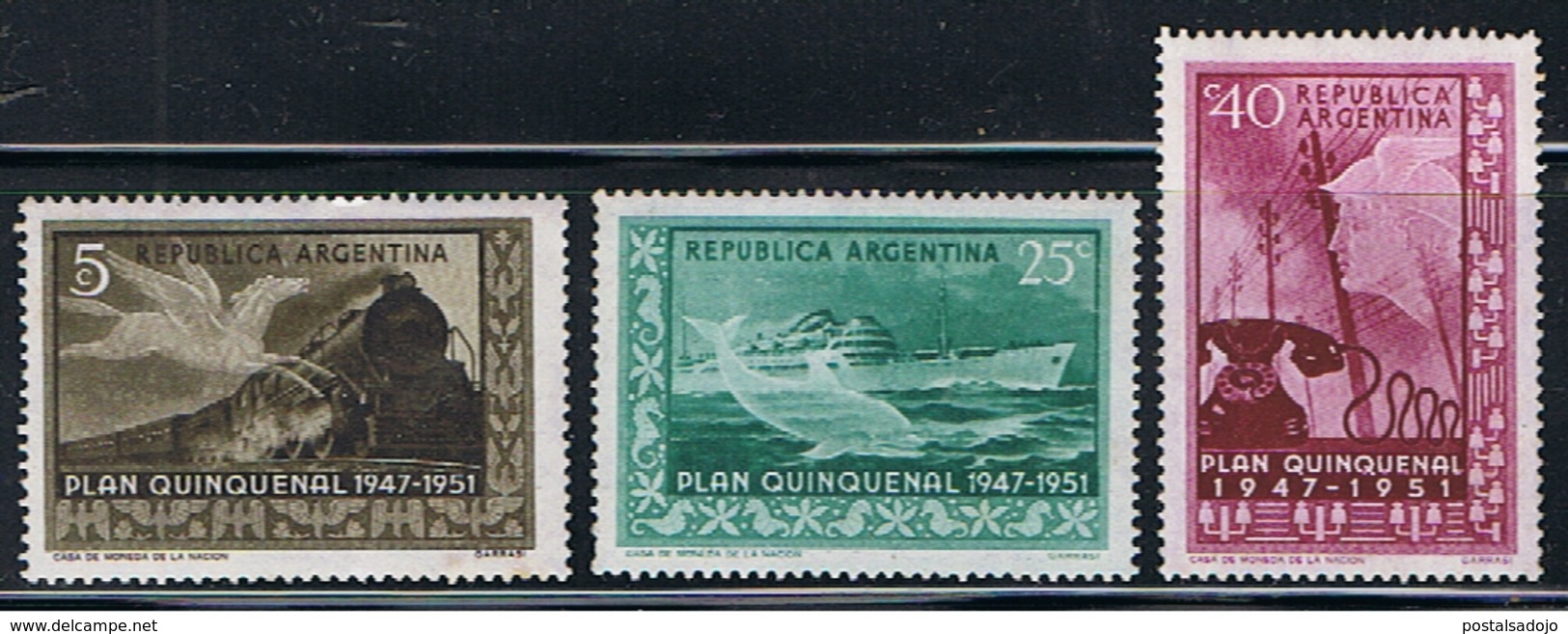 ARGENTINA 341 // YVERT 513, 514, 515 //  1951    NEUF - Unused Stamps