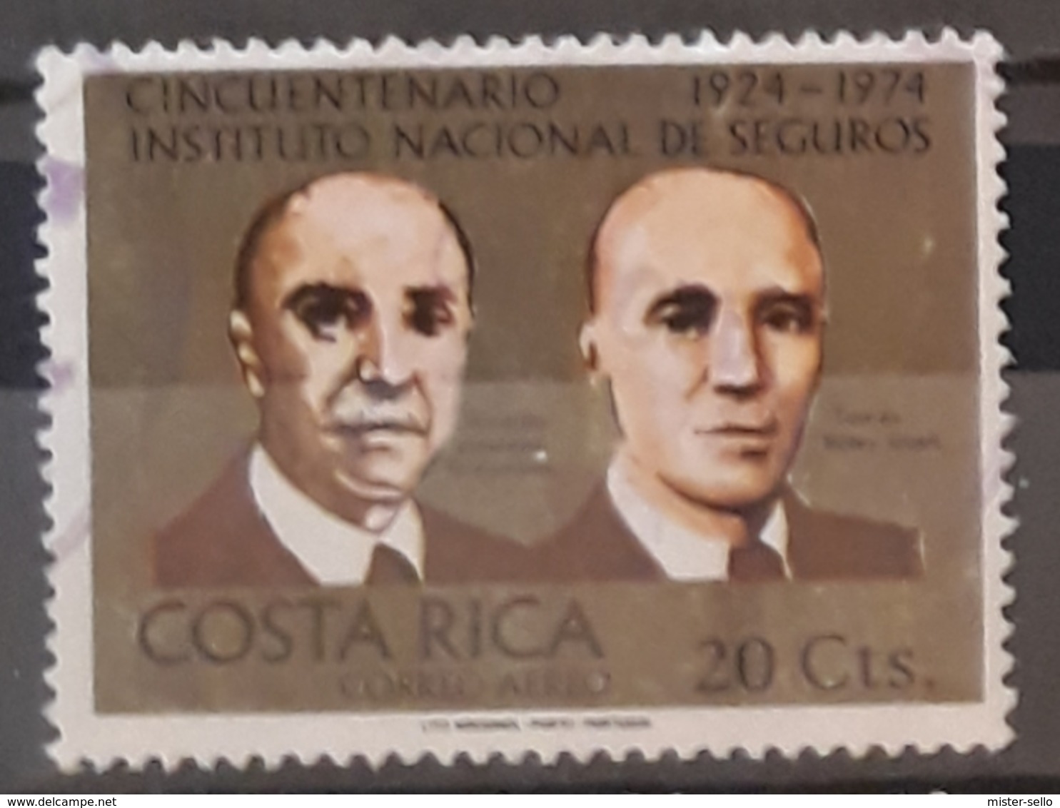 COSTA RICA 1974 Airmail - The 50th Anniversary Of Costa Rican Insurance Institute. USADO - USED. - Costa Rica