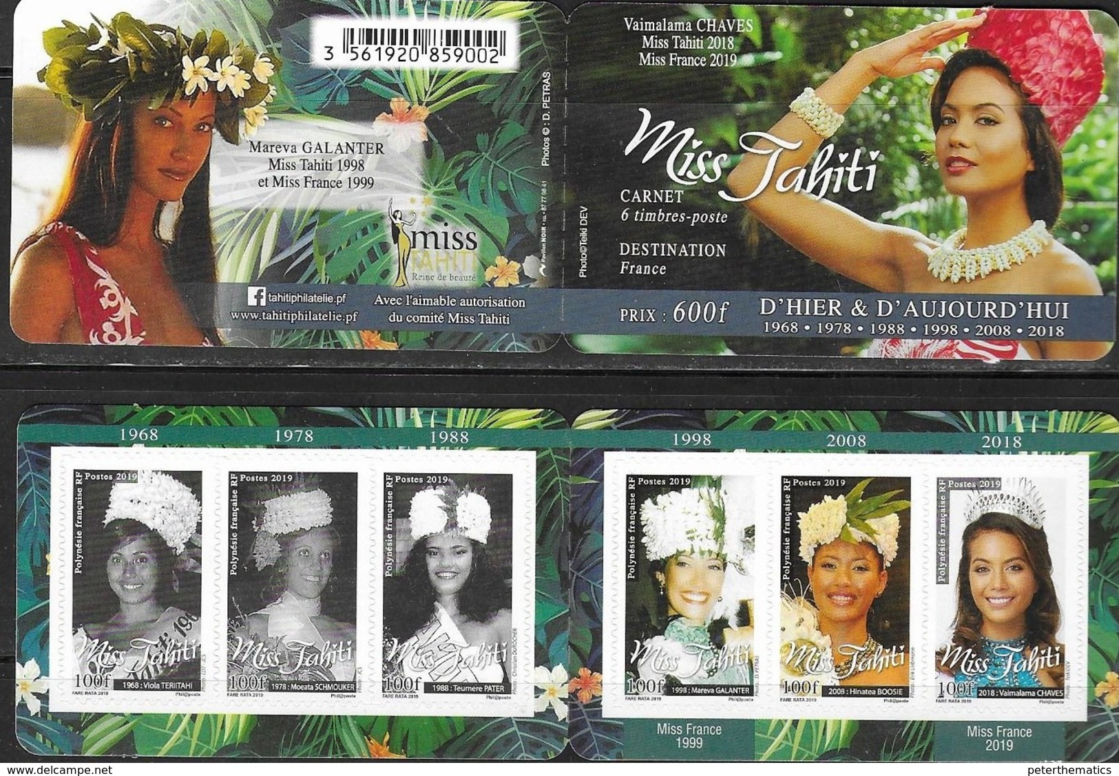 FRENCH POLYNESIA, 2019, MNH, MISS TAHITI, BEAUTY CONTESTS, BOOKLET - Unclassified