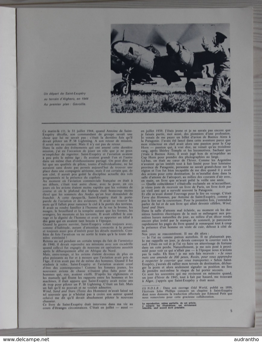 livret aviateur Antoine de Saint Exupéry inédits 1973 dédicace Général René Gavoille polytechnique Air France aviation