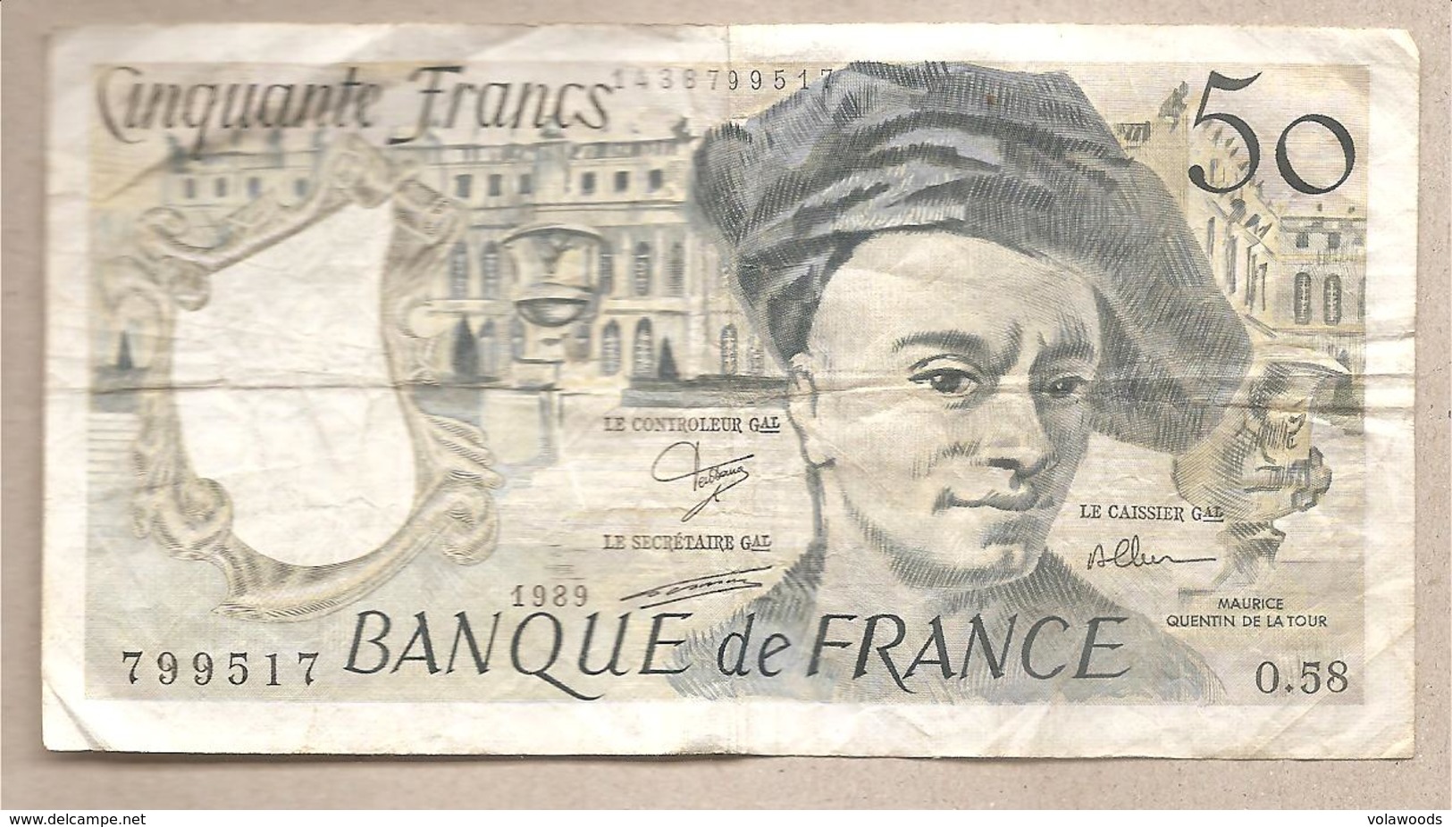 Francia - Banconota Circolata Da 50 Franchi P-152d.2 - 1989 #19 - 50 F 1976-1992 ''Quentin De La Tour''