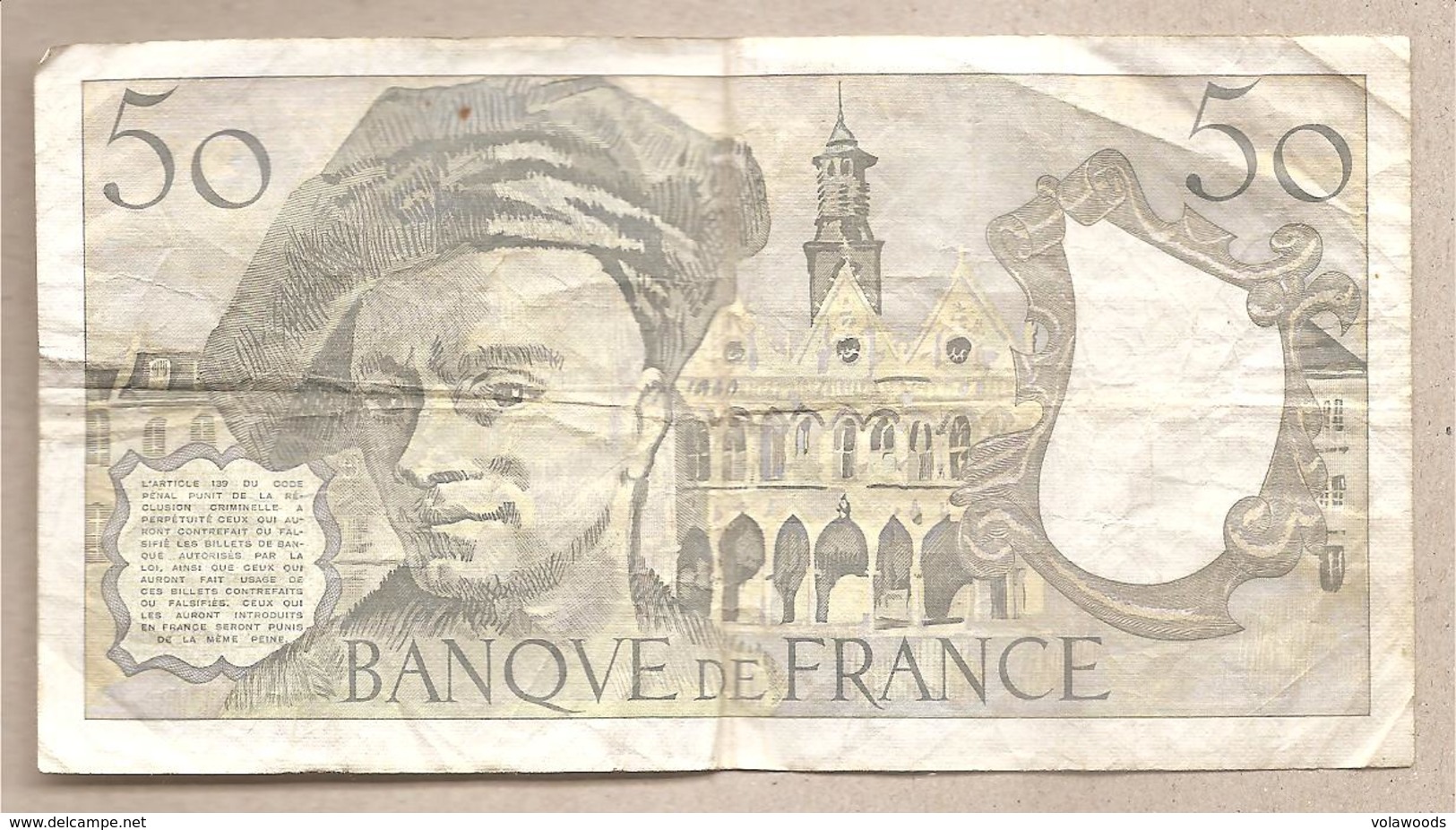Francia - Banconota Circolata Da 50 Franchi P-152d.2 - 1989 #19 - 50 F 1976-1992 ''Quentin De La Tour''