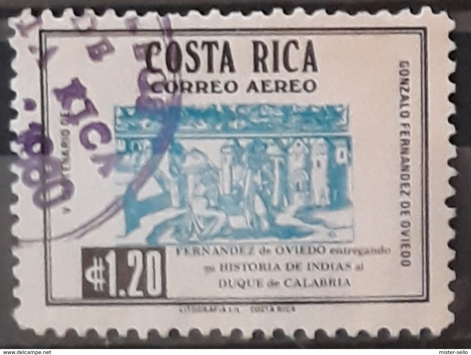 COSTA RICA 1978 Airmail - The 500th Anniversary Of Gonzalo Fernandez De Oviedo. USADO - USED. - Costa Rica