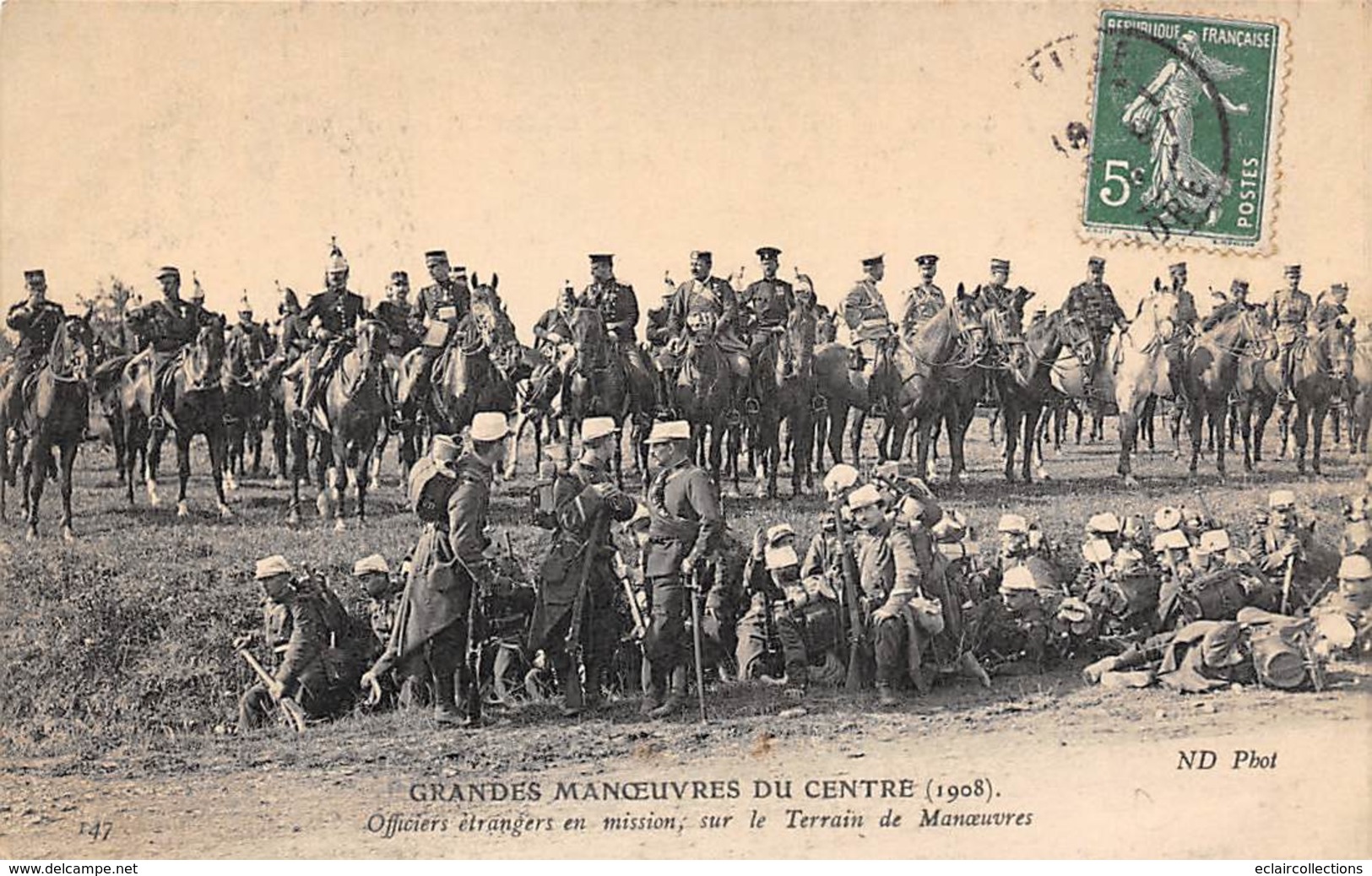 Alentours D'Ecuillé Et Valençay 36  Grandes Manœuvres Du Centre 1908  Officiers étrangers 147  (voir Scan) - Sonstige & Ohne Zuordnung