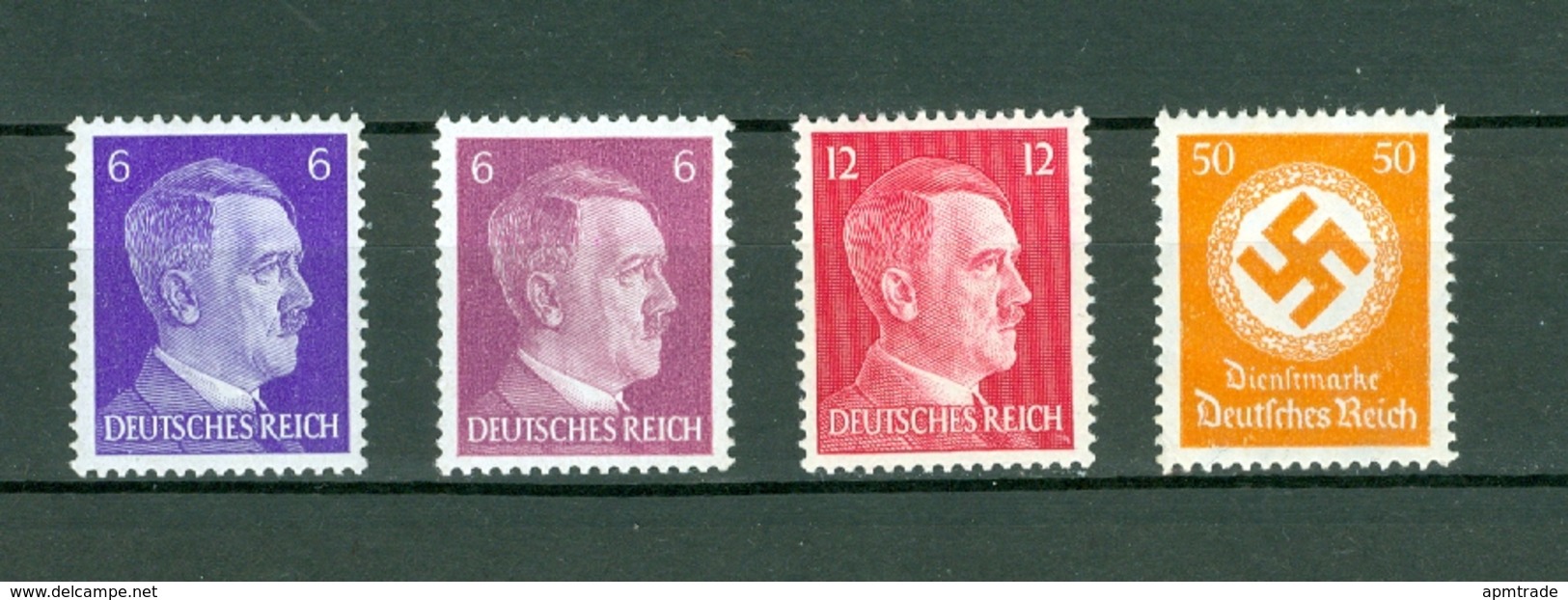 Germany. Third Reich. Lot Hitler 2 X 6 Pf. +12 Pf.+ Official 50 Pf. MNH. Scott# 510.513.091. - Unused Stamps