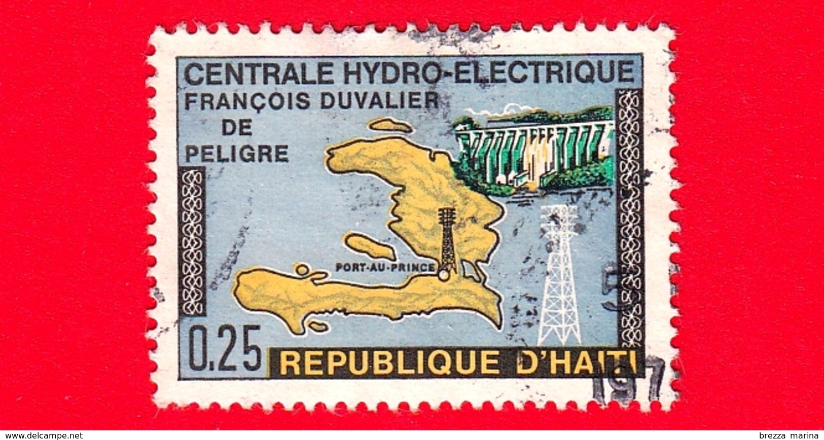 HAITI - Usato - 1970 - Mappa - Centrale Idroelettrica Francois Duvalier -  0.25 - Haiti