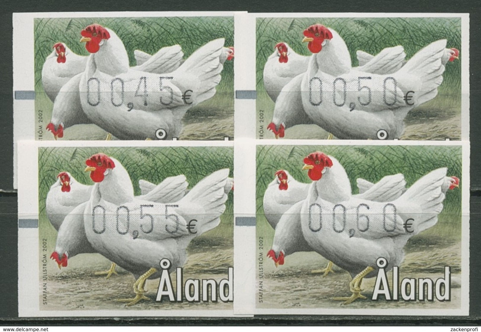 Aland 2002 Automatenmarken Haustier: Huhn ATM Satz 13 S1 Postfrisch - Ålandinseln