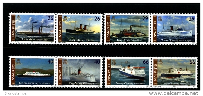 ISLE OF MAN - 2005  STEAM BOATS  SET MINT NH - Isola Di Man