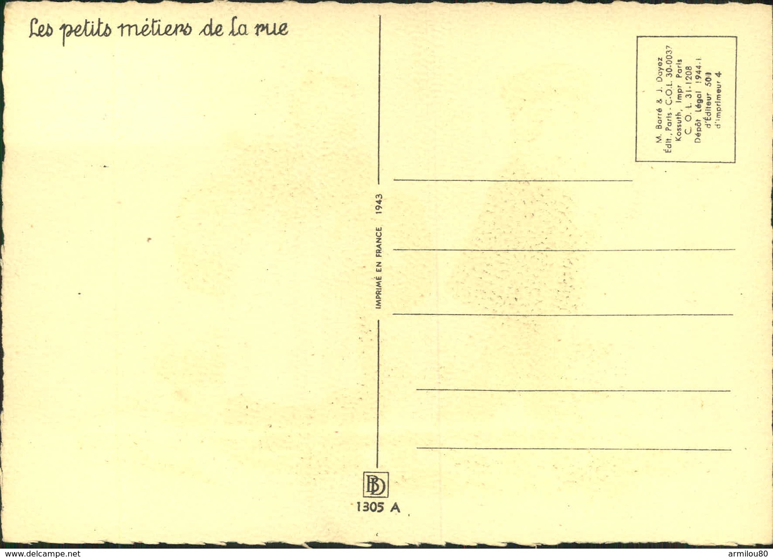 N° 1925-5 RRR DID 4 ILLUSTRATEUR NANDY  LES PETITS METIERS DE LA RUE LA MARCHANDE DE POISSONS - Naudy