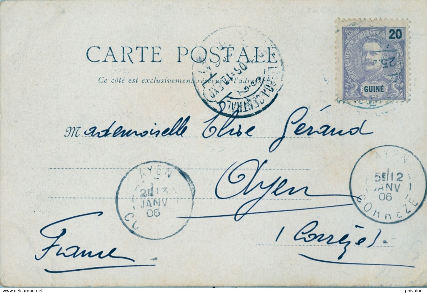 1906 , GUINEA PORTUGUESA , TARJETA POSTAL CIRCULADA BISSAU - AYEN , TRÁNSITO LISBOA , LLEGADA, FONTAINE - Portuguese Guinea