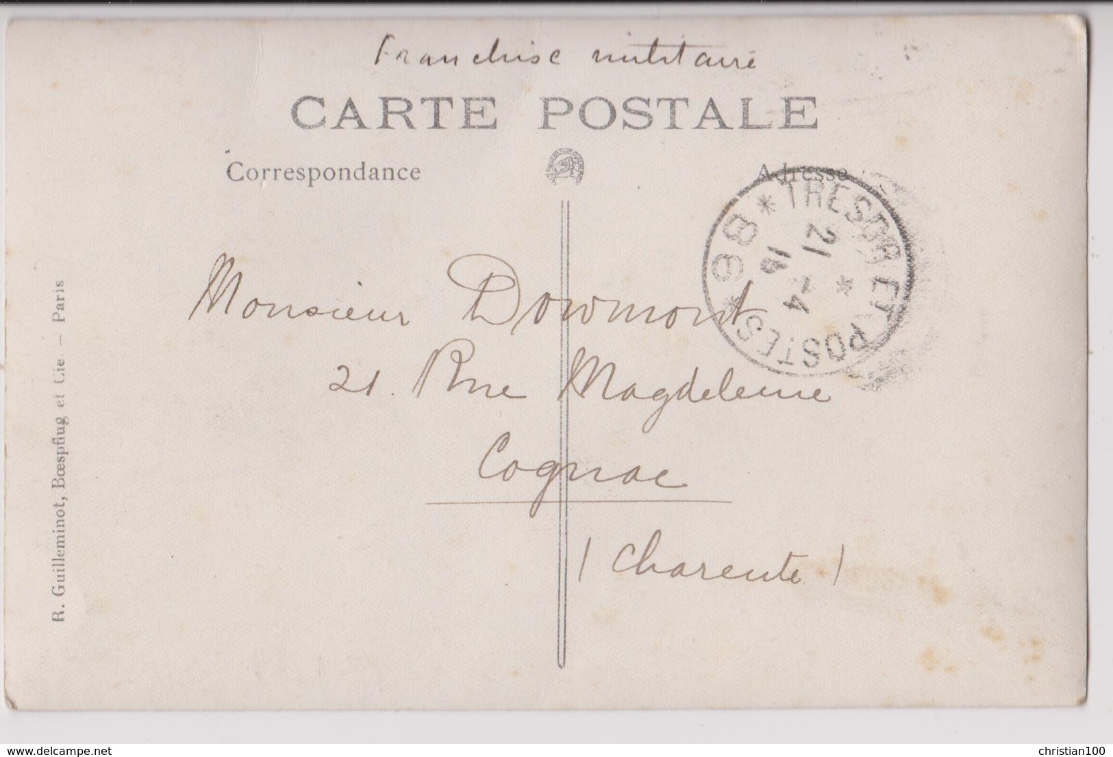 CARTE PHOTO D'UNE EGLISE DETRUITE A LOCALISER : FRANCHISE MILITAIRE " TRESOR ET POSTES " - ECRITE EN 1915 - 2 SCANS - - A Identifier