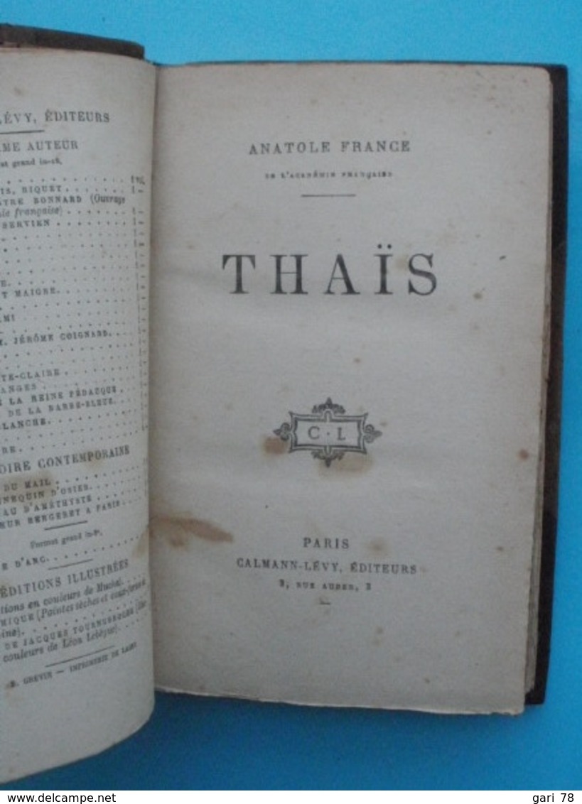 Anatole FRANCE : THAÏS - Calmann Lévy - 1918 - 1901-1940