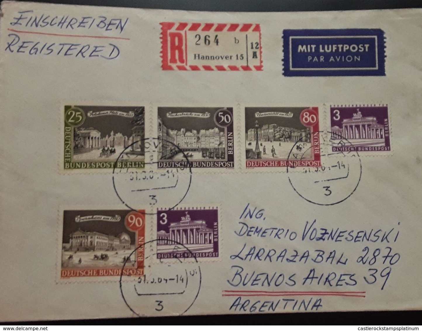 O) 1964 GERMANY   -BERLIN -GERMAN OCCUPATION, BRANDENBURG GATE BERLIN -POSTDAM SQUARE -FISCHER BRIDGE - UNIVERSITY - OPE - Covers & Documents