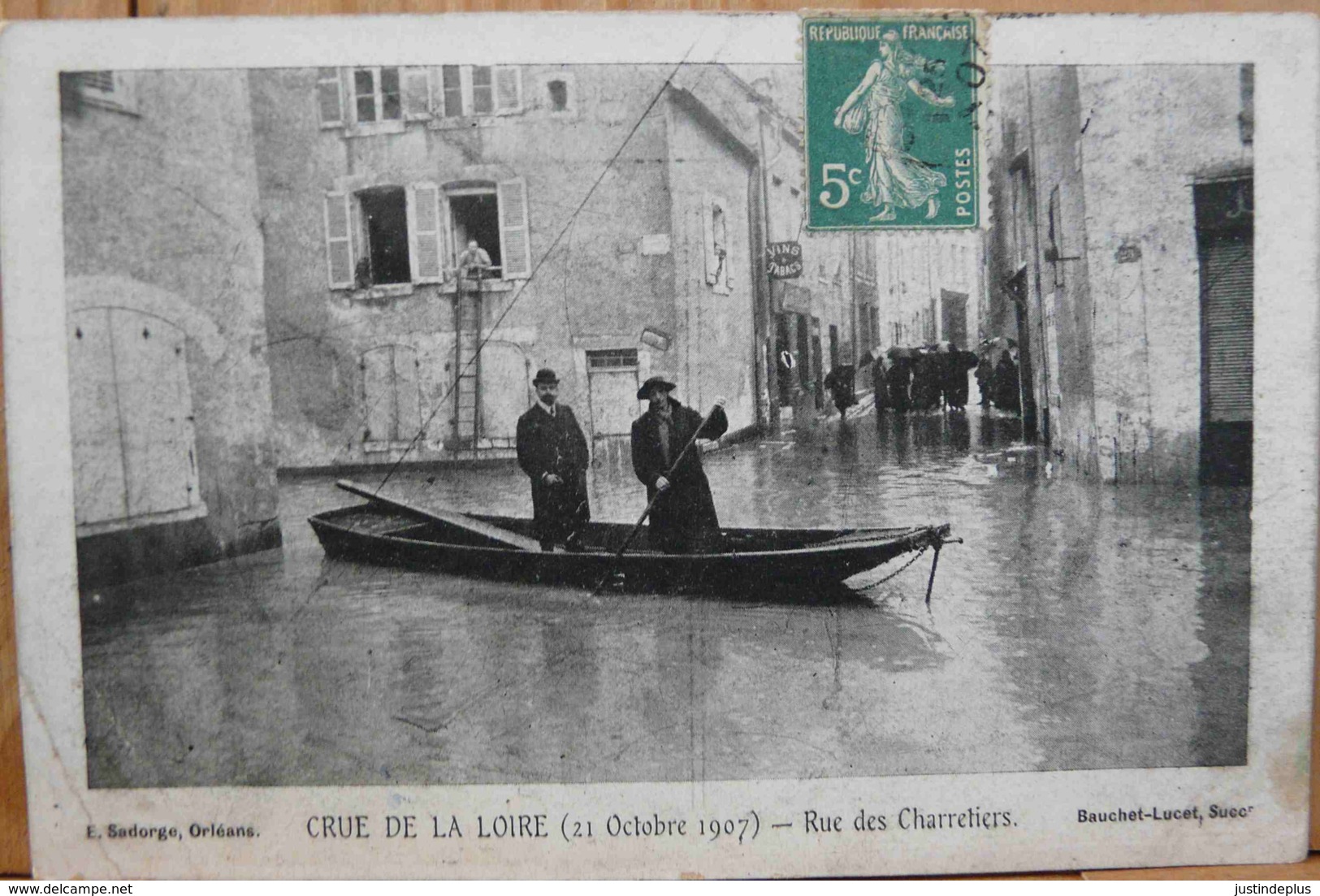 CRUE DE LA LOIRE 21 OCTOBRE 1907 RUE DES CHARRETIERS ORLEANS - Inondations