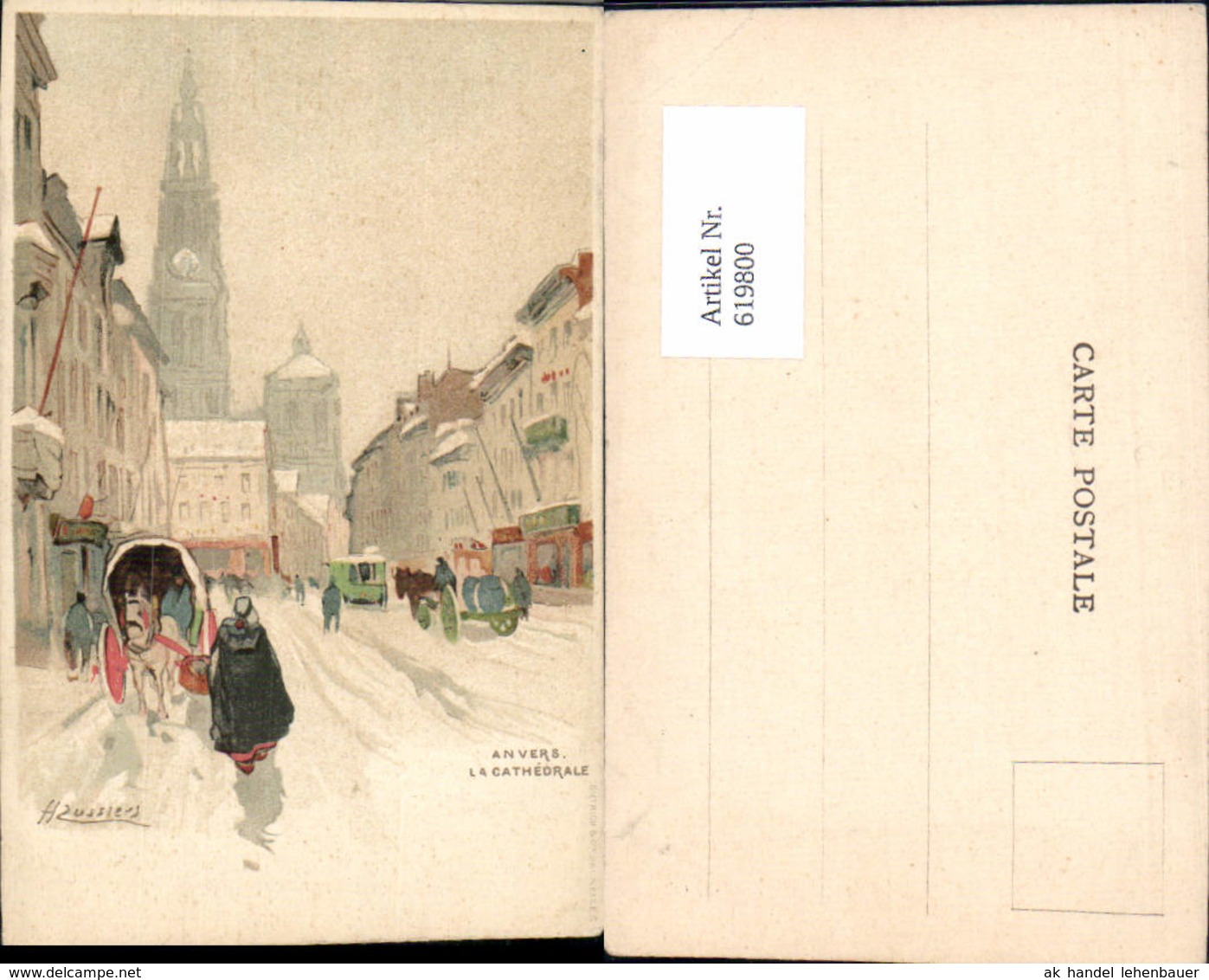 619800,Lithographie Henri Cassiers Anvers Antwerpen Cathedrale - Sonstige & Ohne Zuordnung