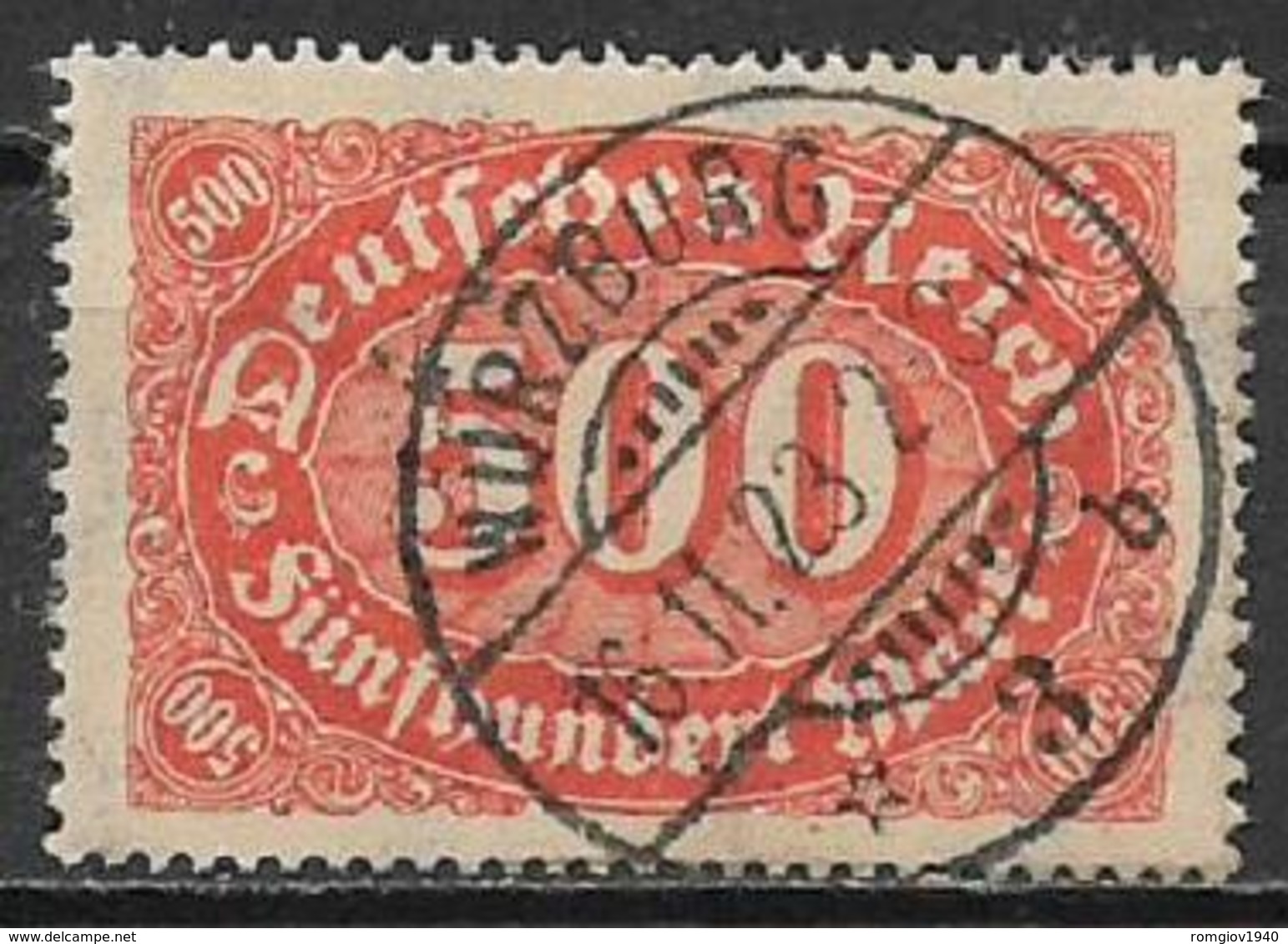 GERMANIA REICH REP.DI WEIMAR  1921-22 SOGGETTI VARI UNIF. 186  USATO VF - Gebruikt