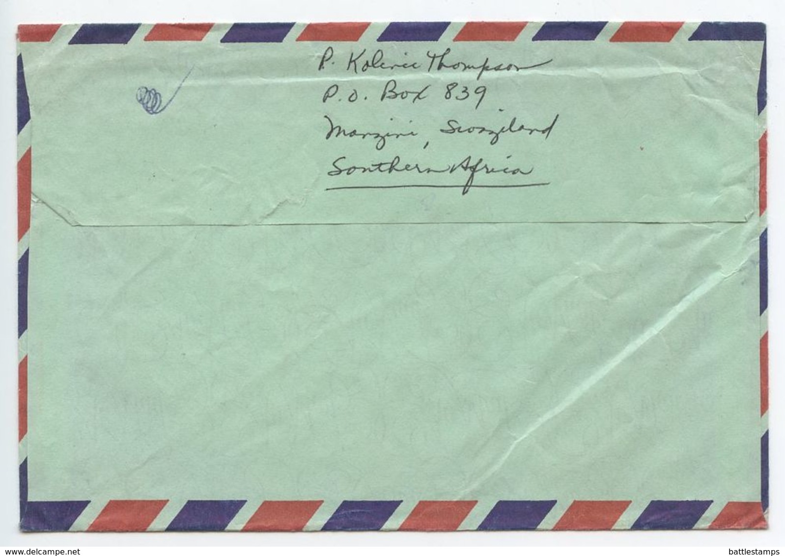 Swaziland 1975 Airmail Cover Manzini To Burton Ohio, Scott 170 Blue Wildebeest - Swaziland (1968-...)