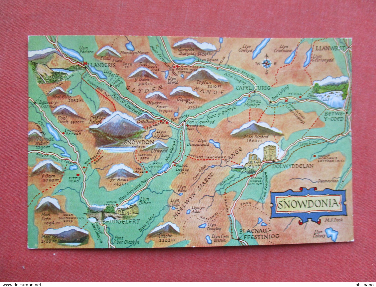 Map Snowdonia    Ref 3428 - Otros & Sin Clasificación