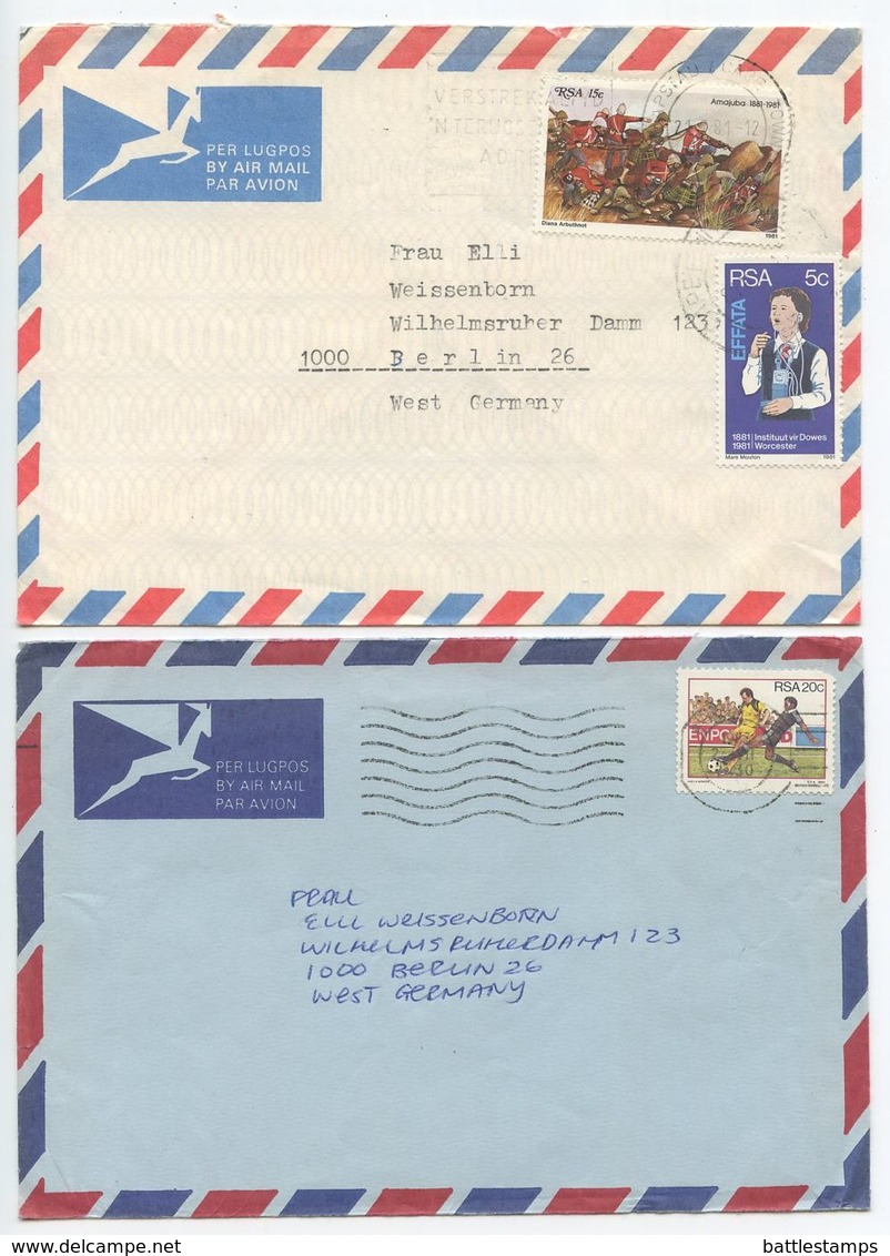 South Africa 1970‘s-80‘s 7 Airmail Covers Cape Town To Berlin Germany, Mix Of Stamps - Covers & Documents