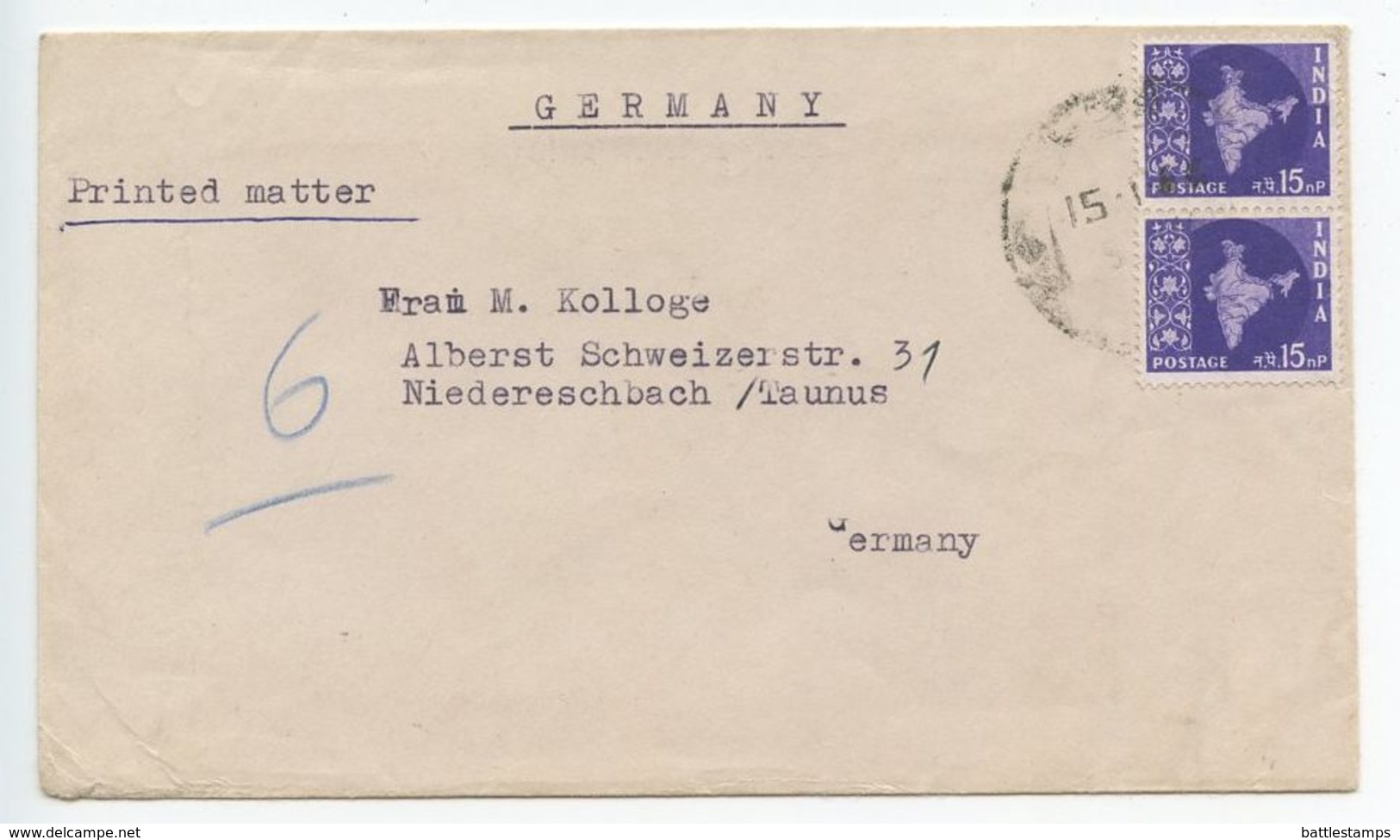 India 1964 Cover Batala, Punjab To Niedereschbach / Taunus, Germany - Covers & Documents