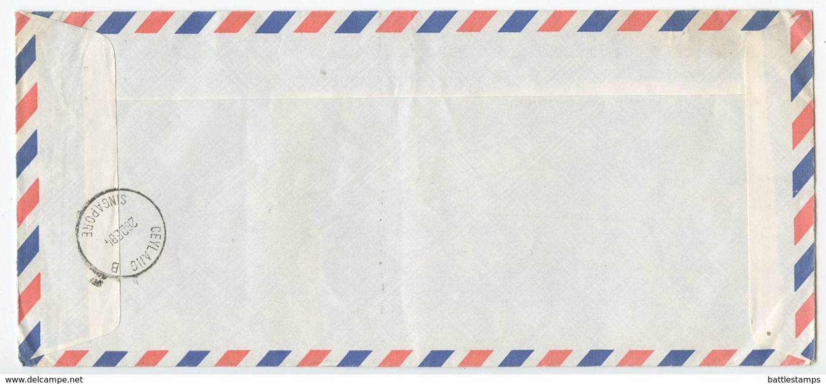 Singapore 1984 Registered Airmail Cover Geyland B To U.S., Scott 345 346 442 - Singapore (1959-...)