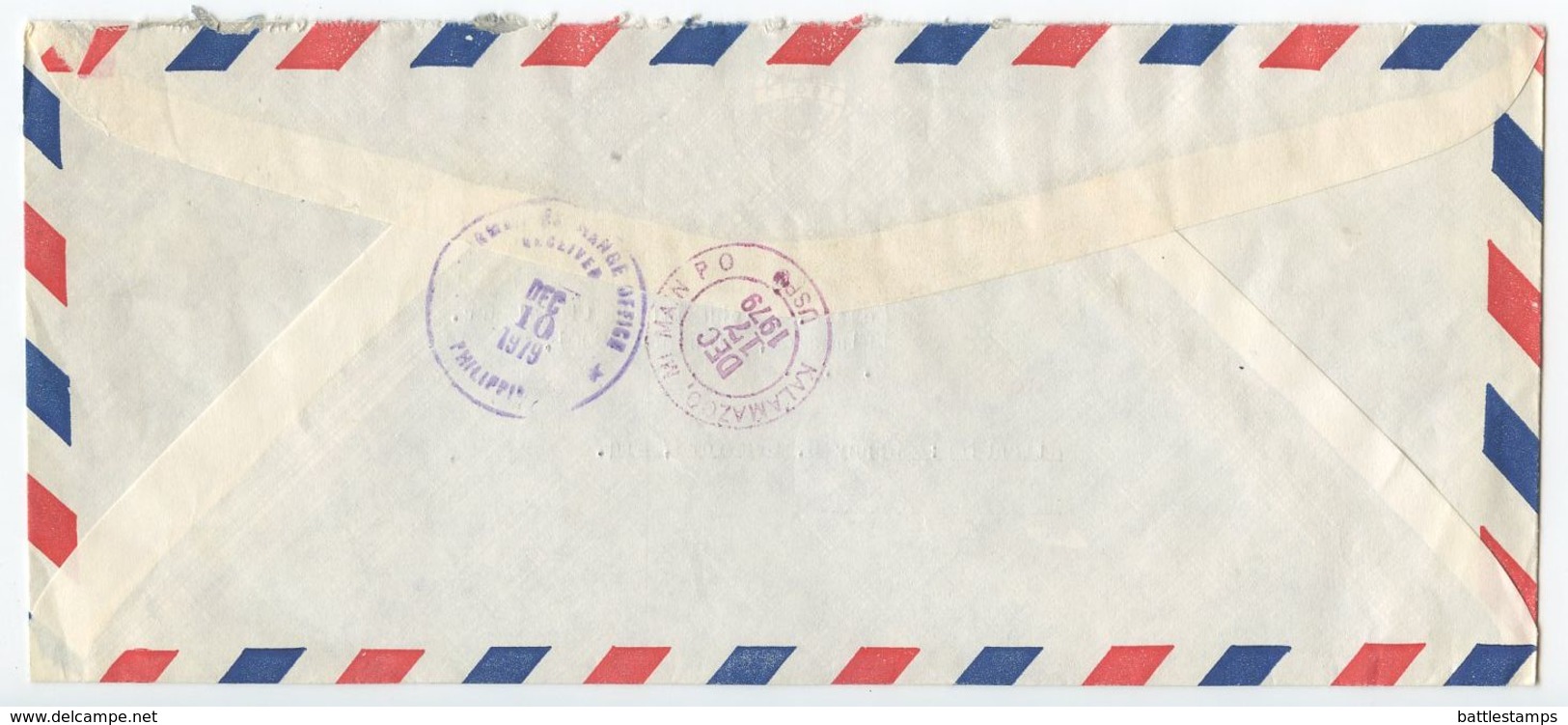 Philippines 1979 Registered Airmail Cover Manila To Kalamazoo MI, Scott 1204 & 1268 - Philippines