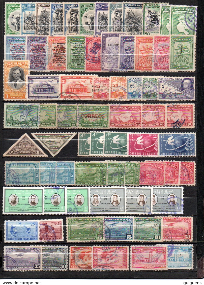 Costa Rica: Colección De Sellos, Fragmentos Y 2 Piezas De Historia Postal - Costa Rica