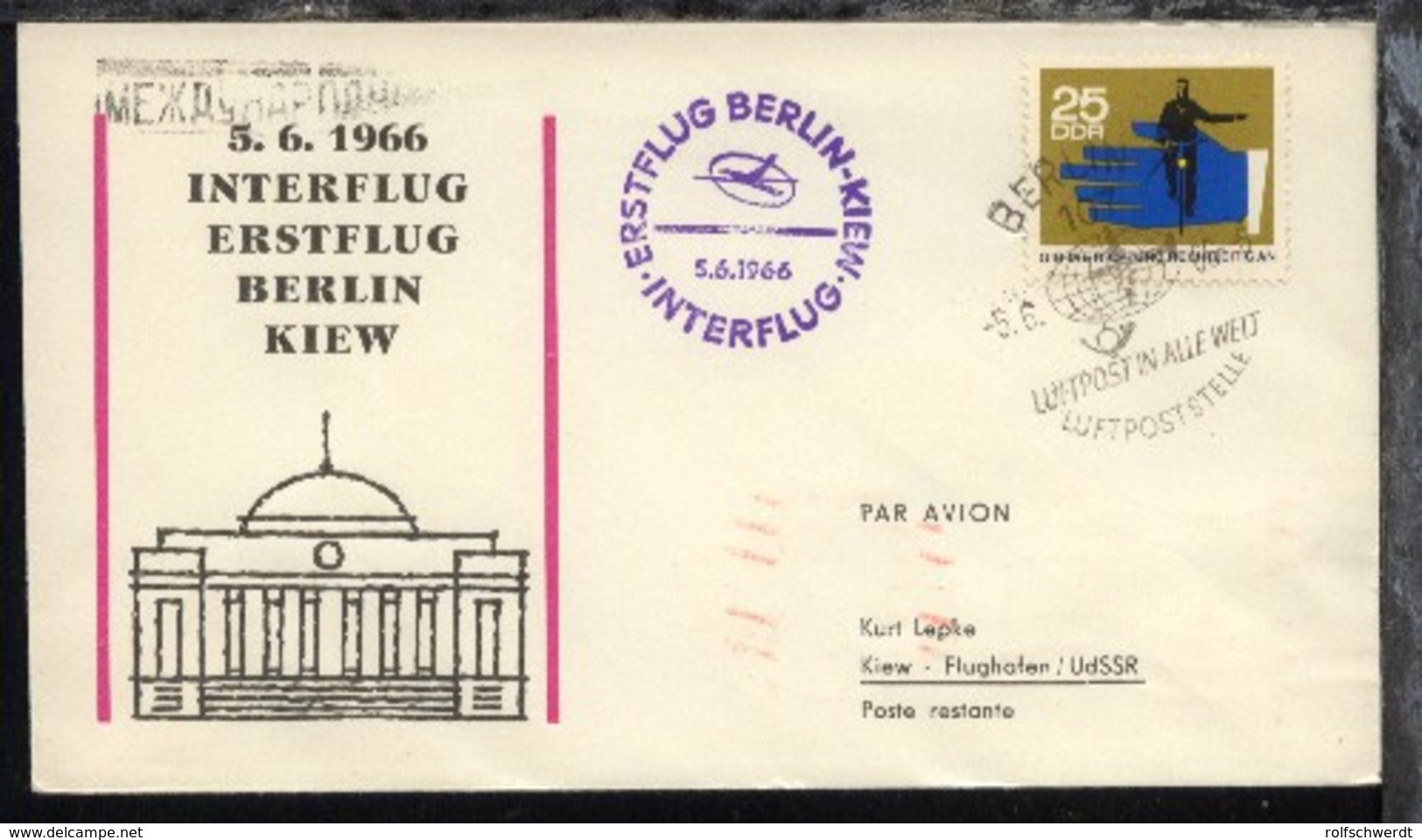 Interflug-Erstflug-Bf. Berlin-Kiew 5.6.1966 - Sonstige & Ohne Zuordnung