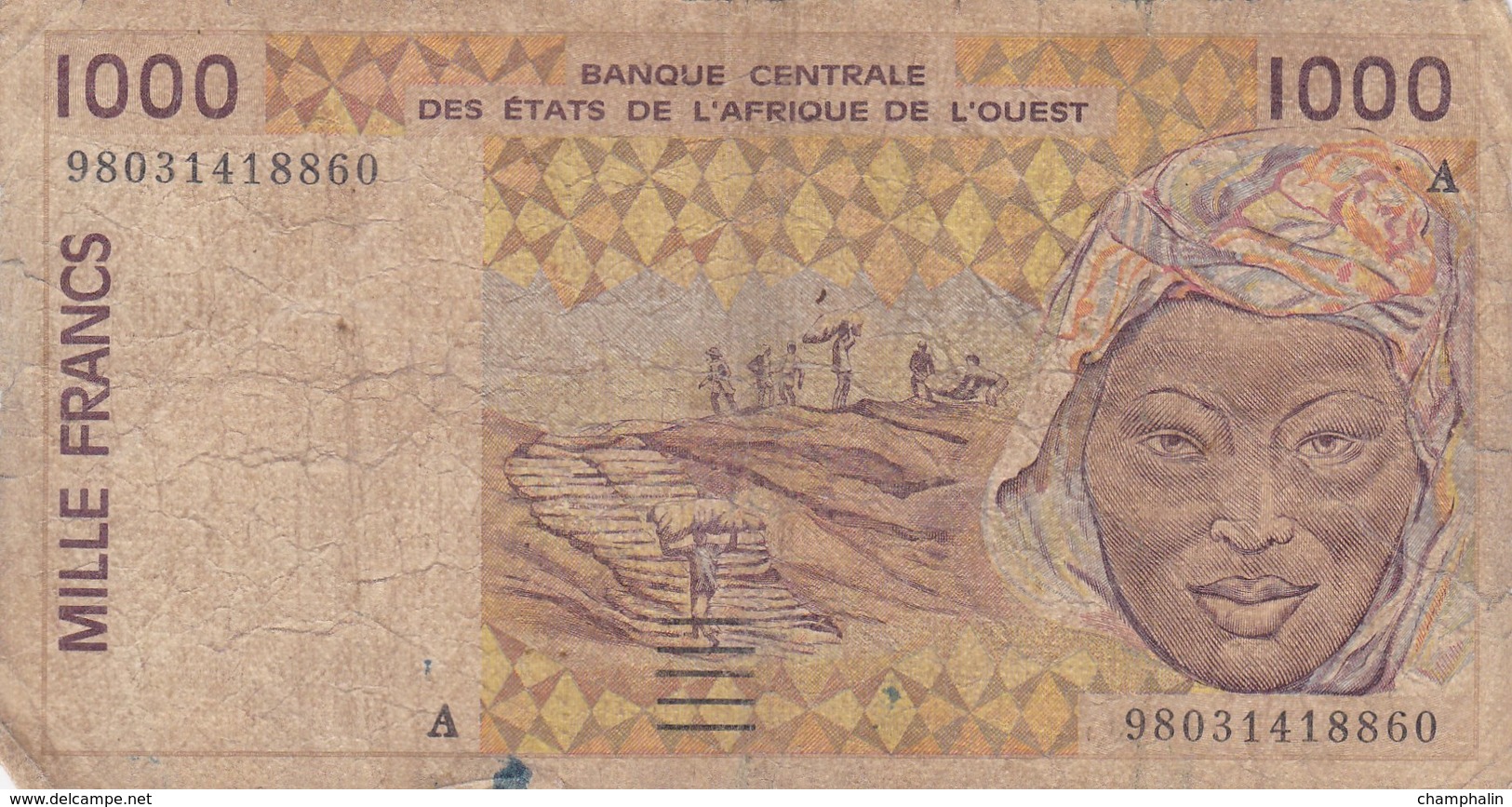 Etats De L'Afrique De L'Ouest - Billet De 1000 Francs - Non Daté - Lettre A Côte D'Ivoire - États D'Afrique De L'Ouest