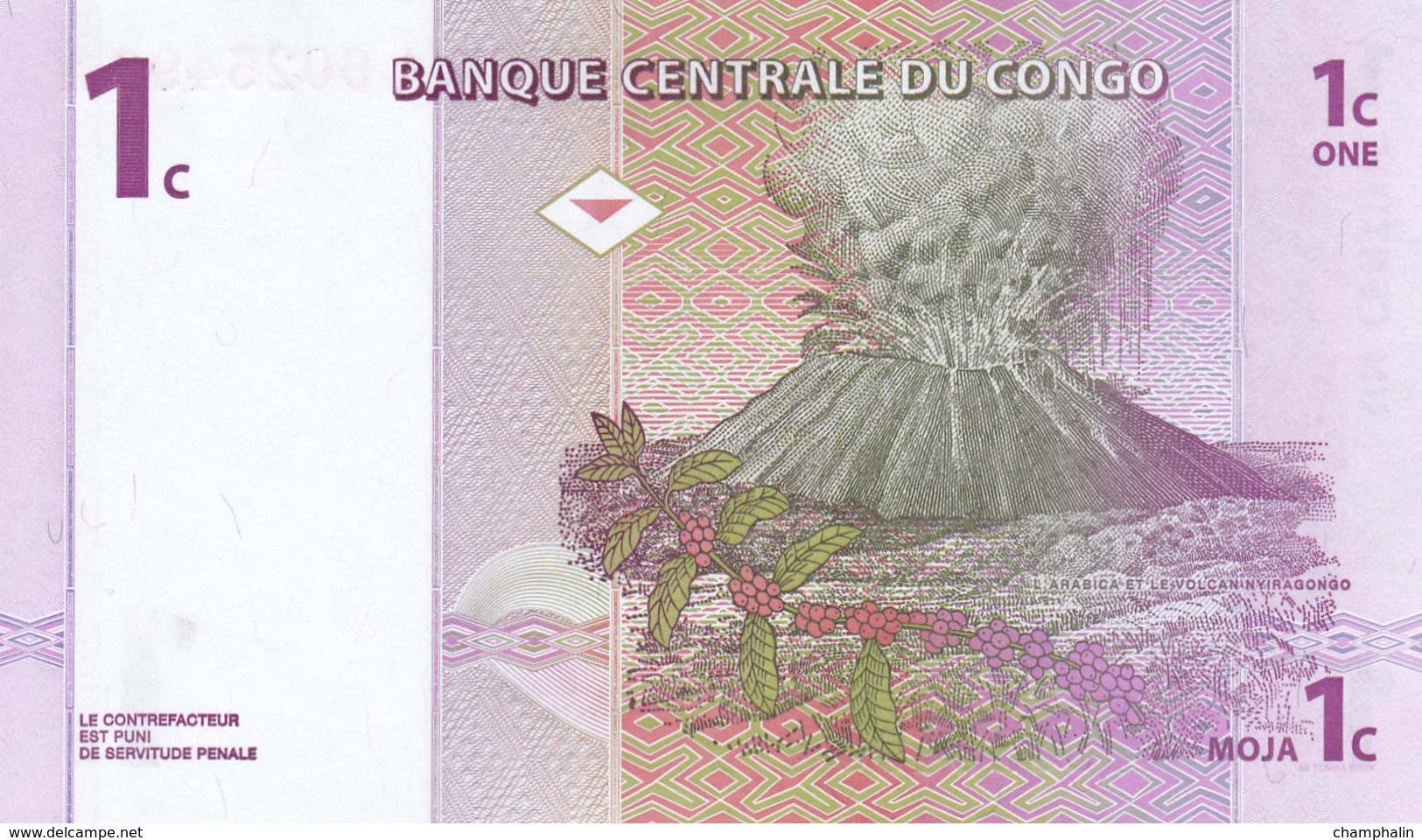 République Démocratique Du Congo - Billet De 1 Centime - 1er Novembre 1997 - Neuf - Demokratische Republik Kongo & Zaire