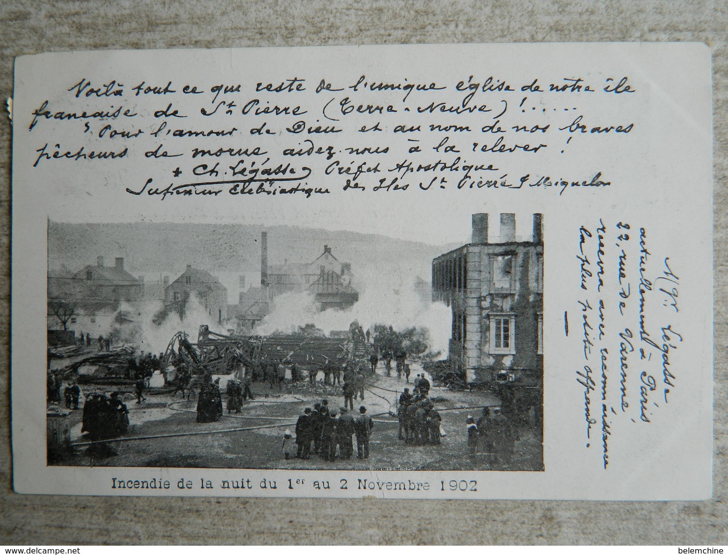 SAINT PIERRE ET MIQUELON        SOUSCRIPTION APRES INCENDIE DE L'EGLISE EN 1902 REFERENCE AUX  PECHEURS DE MORUE - Saint-Pierre-et-Miquelon