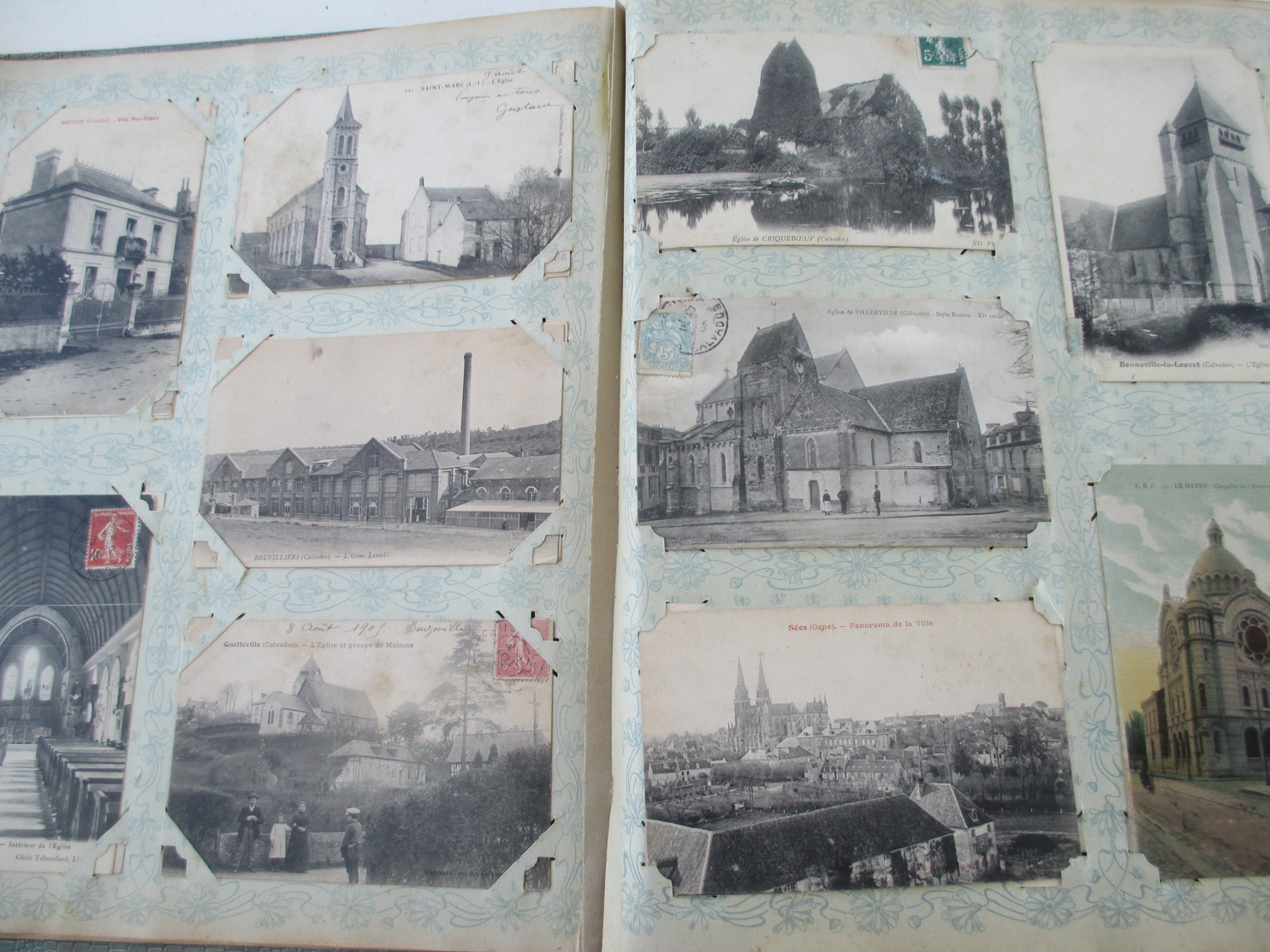 ancien album de 400 cartes postales de normandie