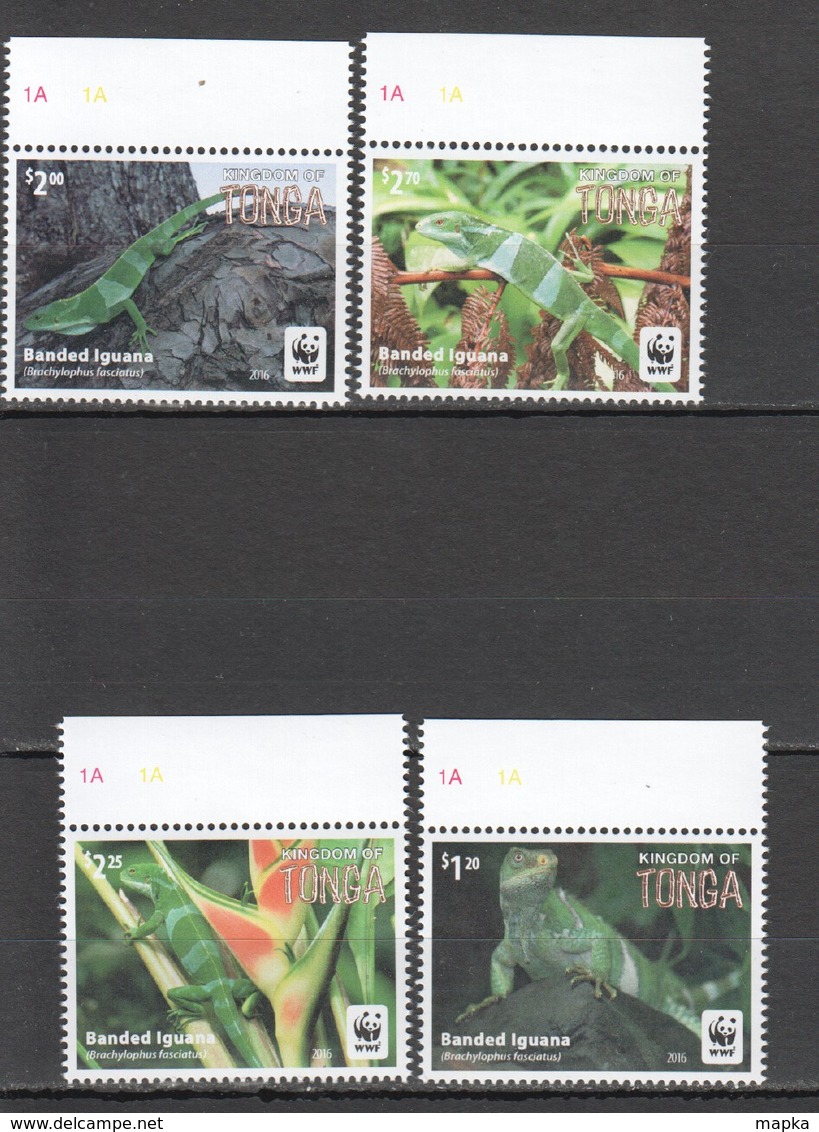 O683 2016 TONGA WWF FAUNA REPTILES BANDED IGUANA !!! MICHEL 13 EURO !!! 1SET MNH - Other & Unclassified