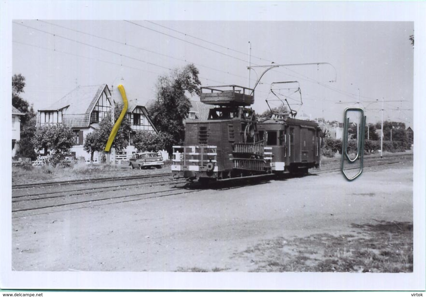 DE HAAN :  Voiture échelle       : TRAM : **  Foto Van Oude Cliché 1962     (15 X 10 Cm) - Treinen